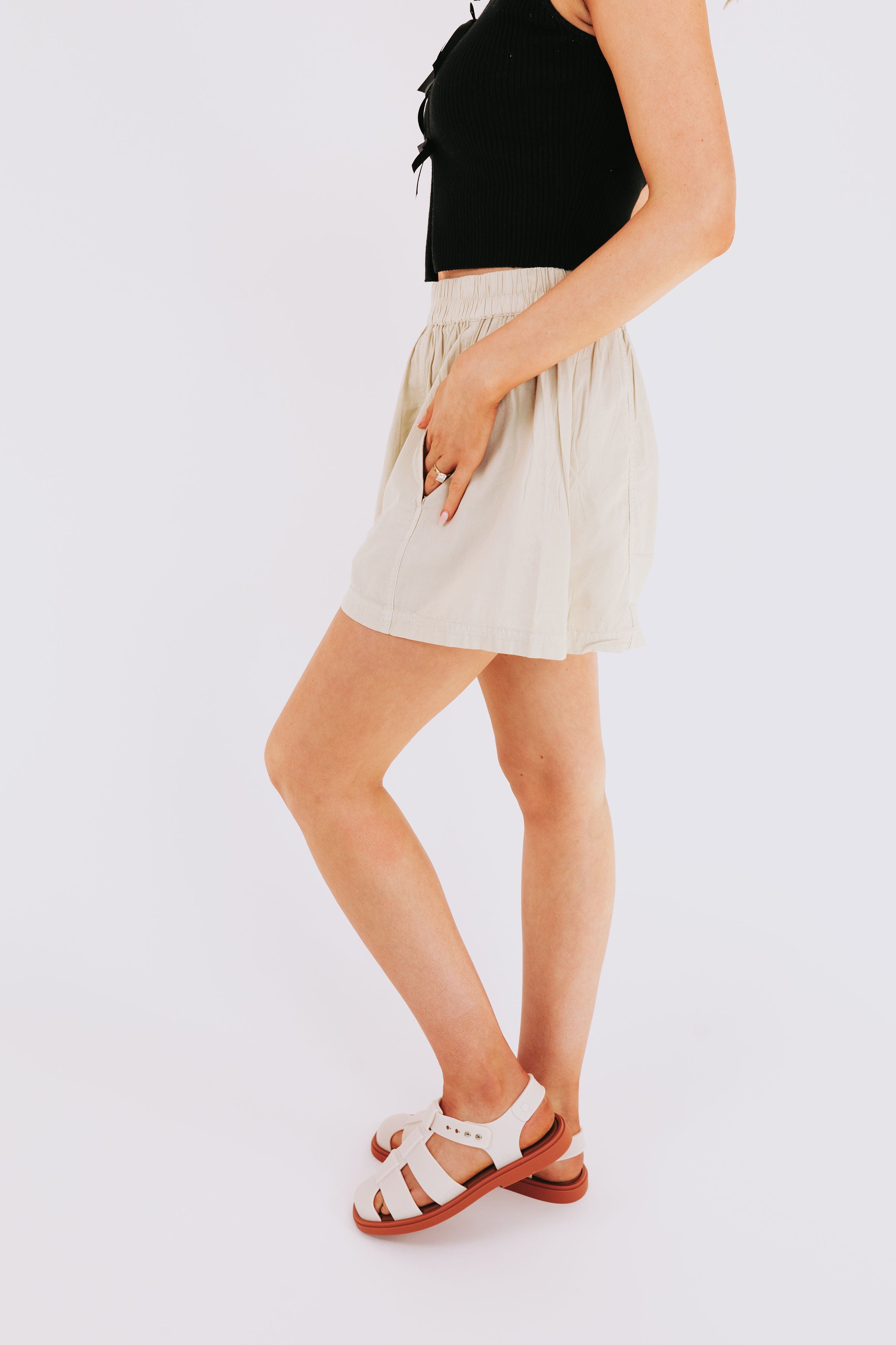 FREE PEOPLE - Get Free Poplin Pull On Shorts