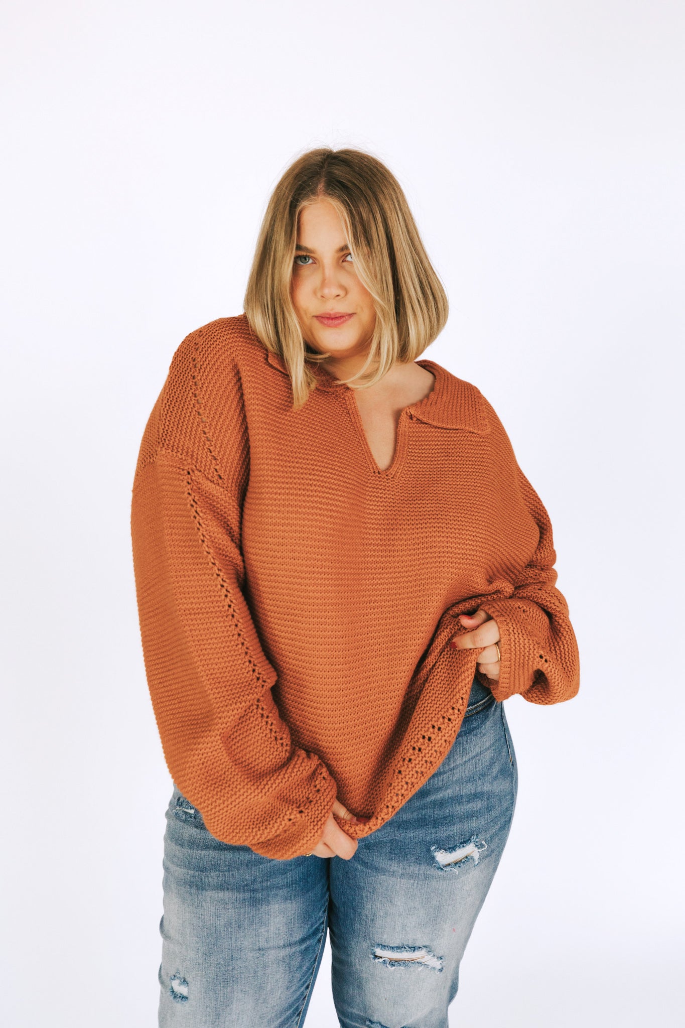 PLUS SIZE - Stay By My Side Sweater