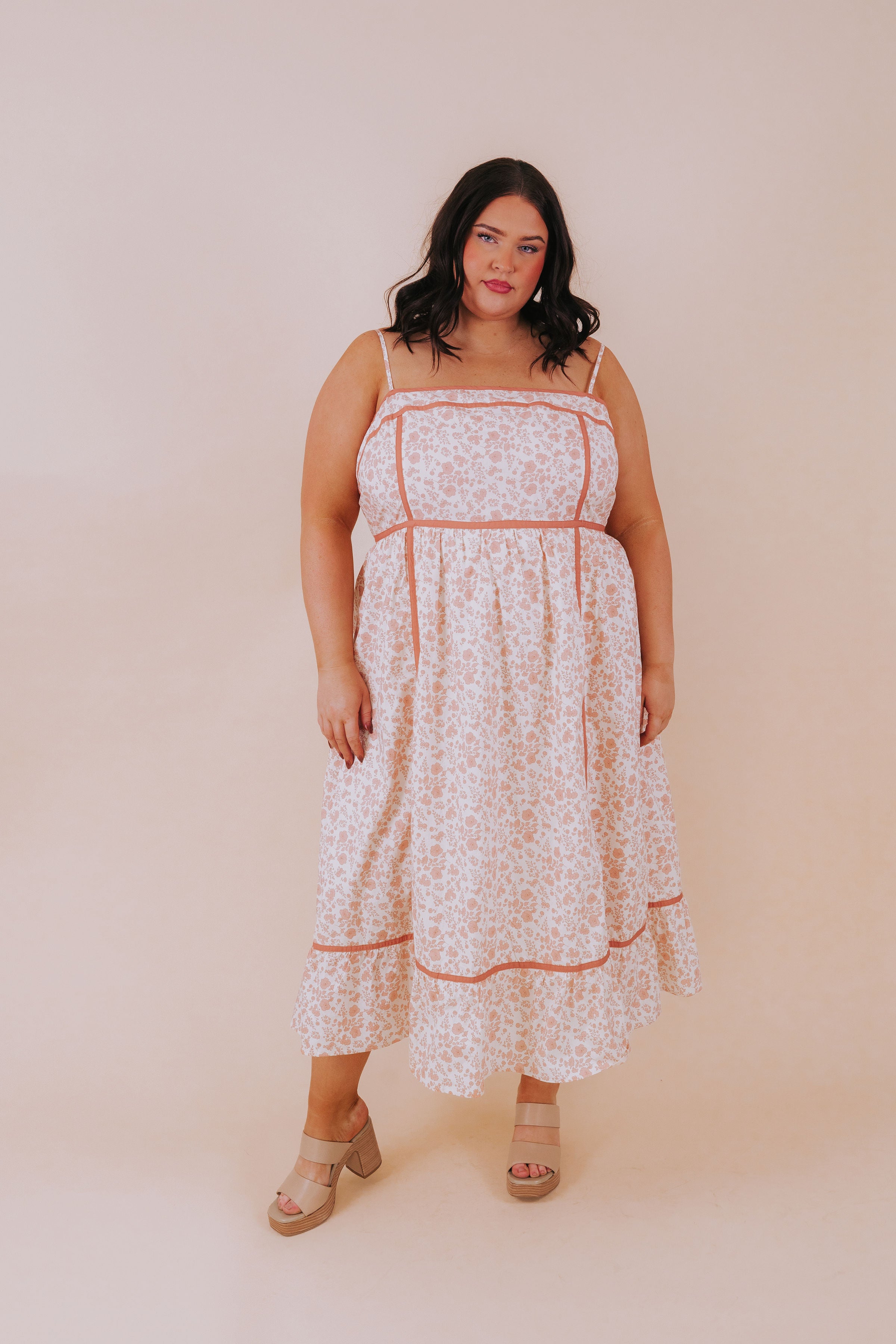 PLUS SIZE - Peach Party Dress 1X / Dusty Peach PLUS SIZE - Peach Party Dress 1X / Dusty Peach