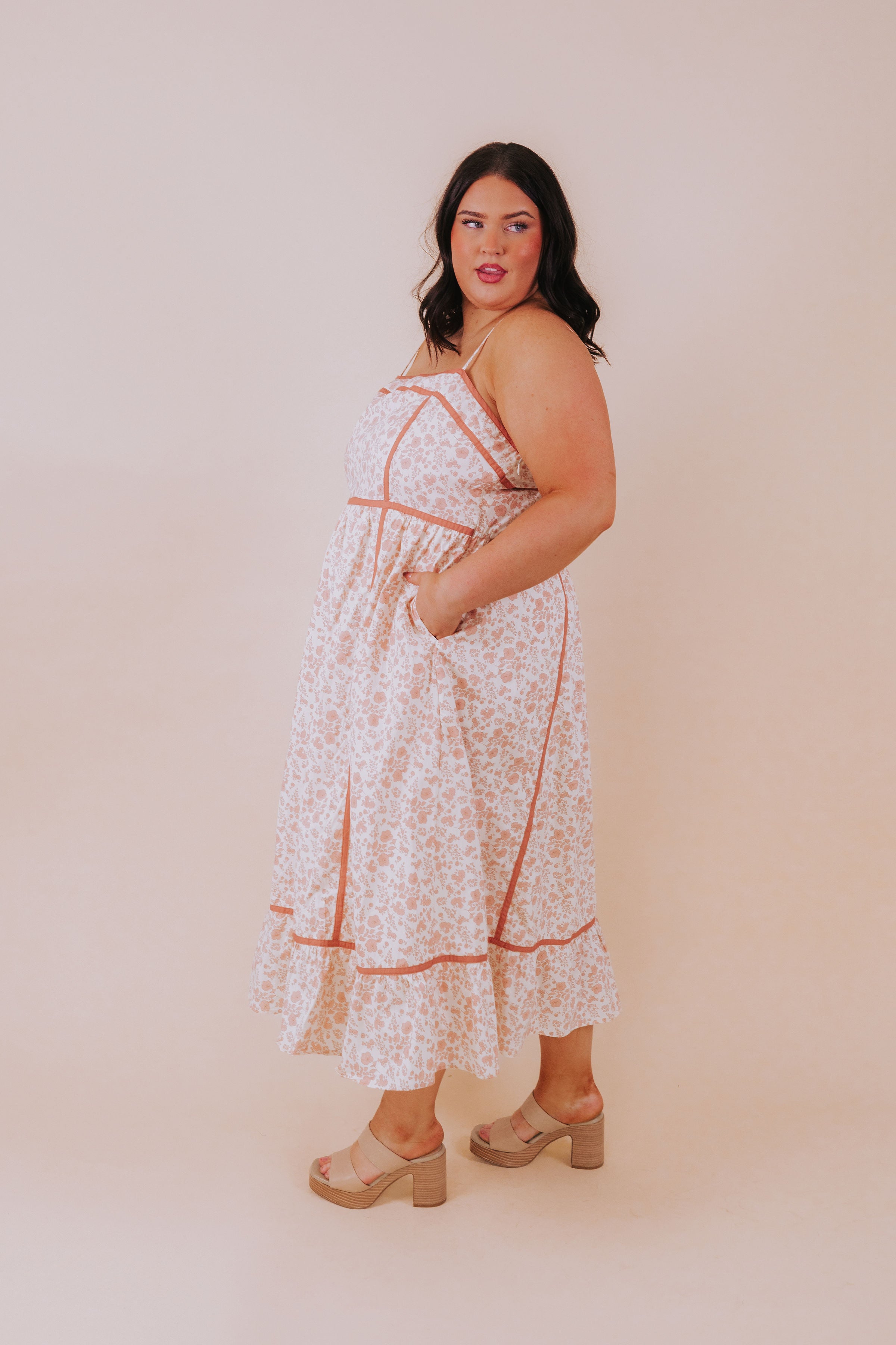 PLUS SIZE - Peach Party Dress 1X / Dusty Peach PLUS SIZE - Peach Party Dress 1X / Dusty Peach