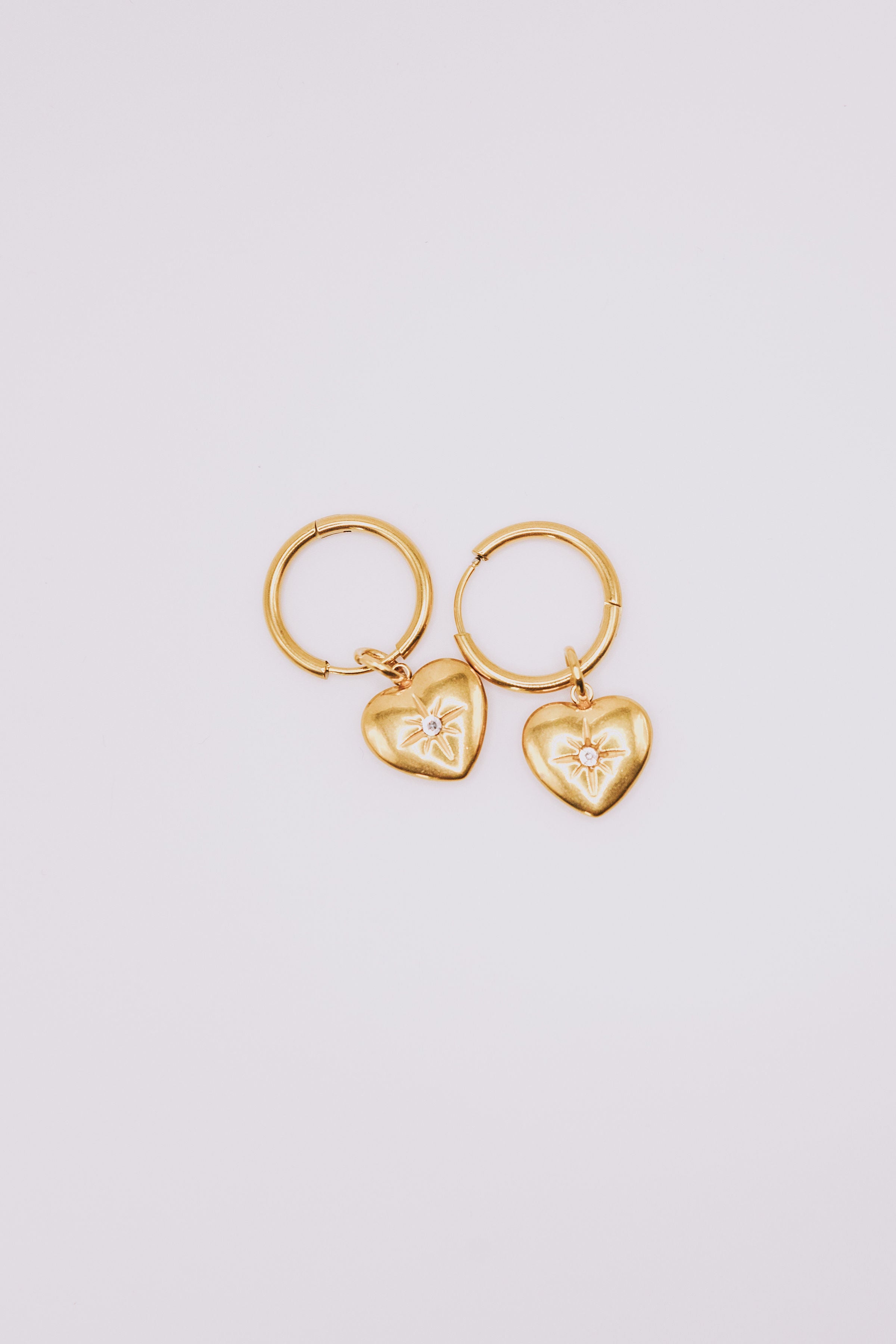 Heart's Compass 18k Gold Plated Earrings