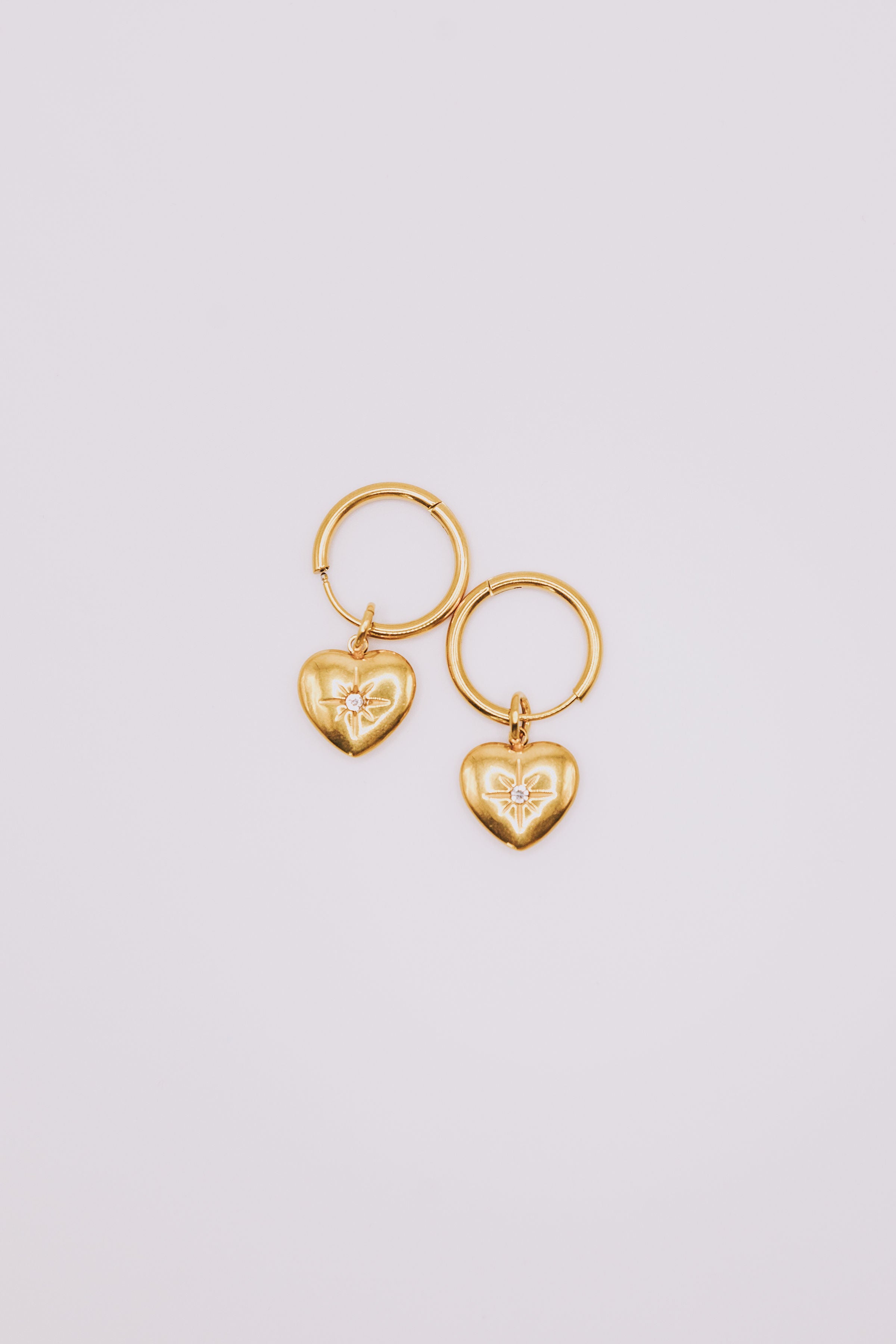 Heart's Compass 18k Gold Plated Earrings