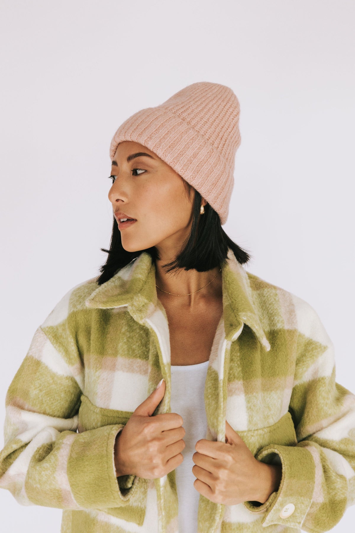 Free People On The Groove Pink and Brown Knit Beanie FREE PEOPLE - Winnie Waffle Cuff Beanie - 2 Colors! main image 2