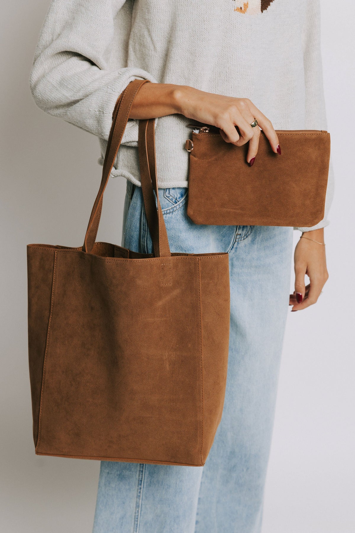 PRETTY SIMPLE - Dawn Suede Carryall Tote