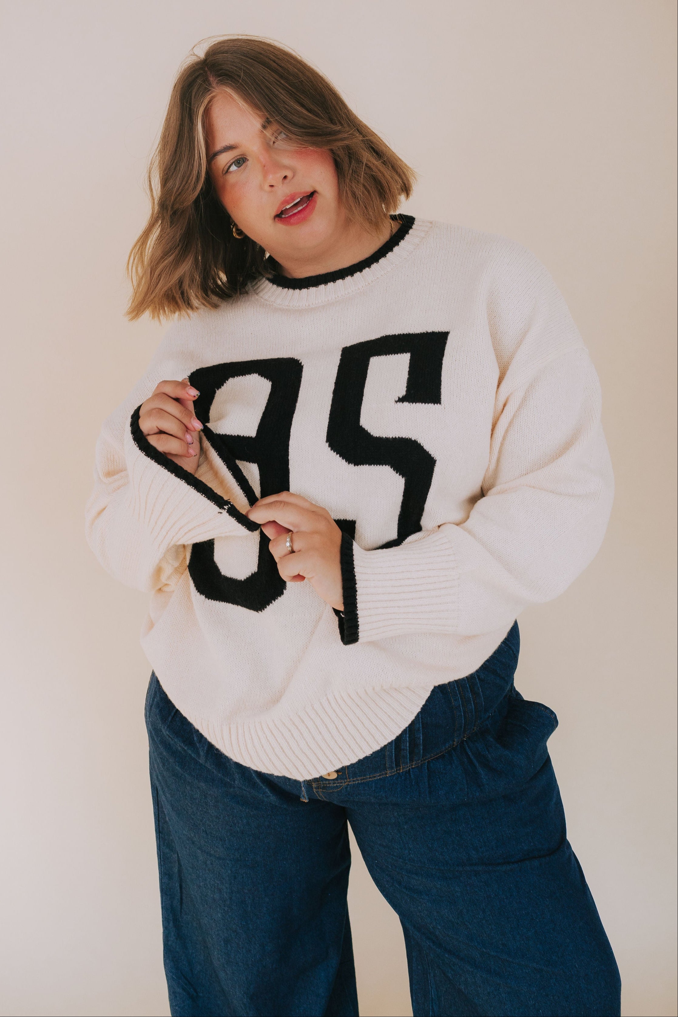 PLUS SIZE - Varsity Chic Sweater