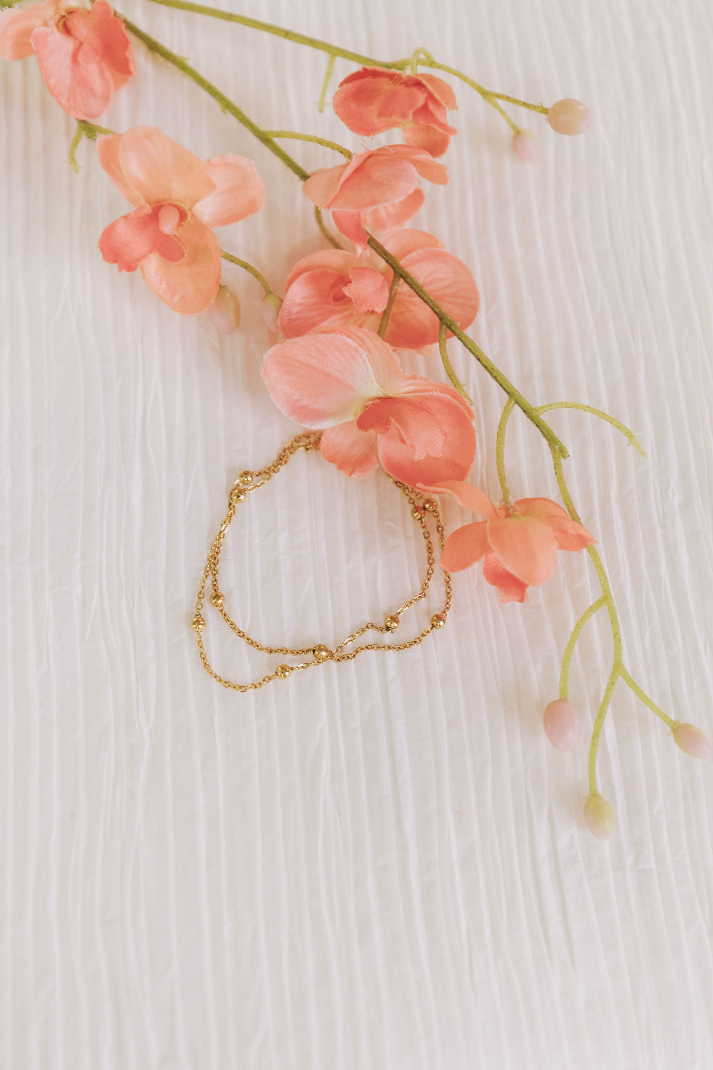 Layered Gold Beaded Bracelet