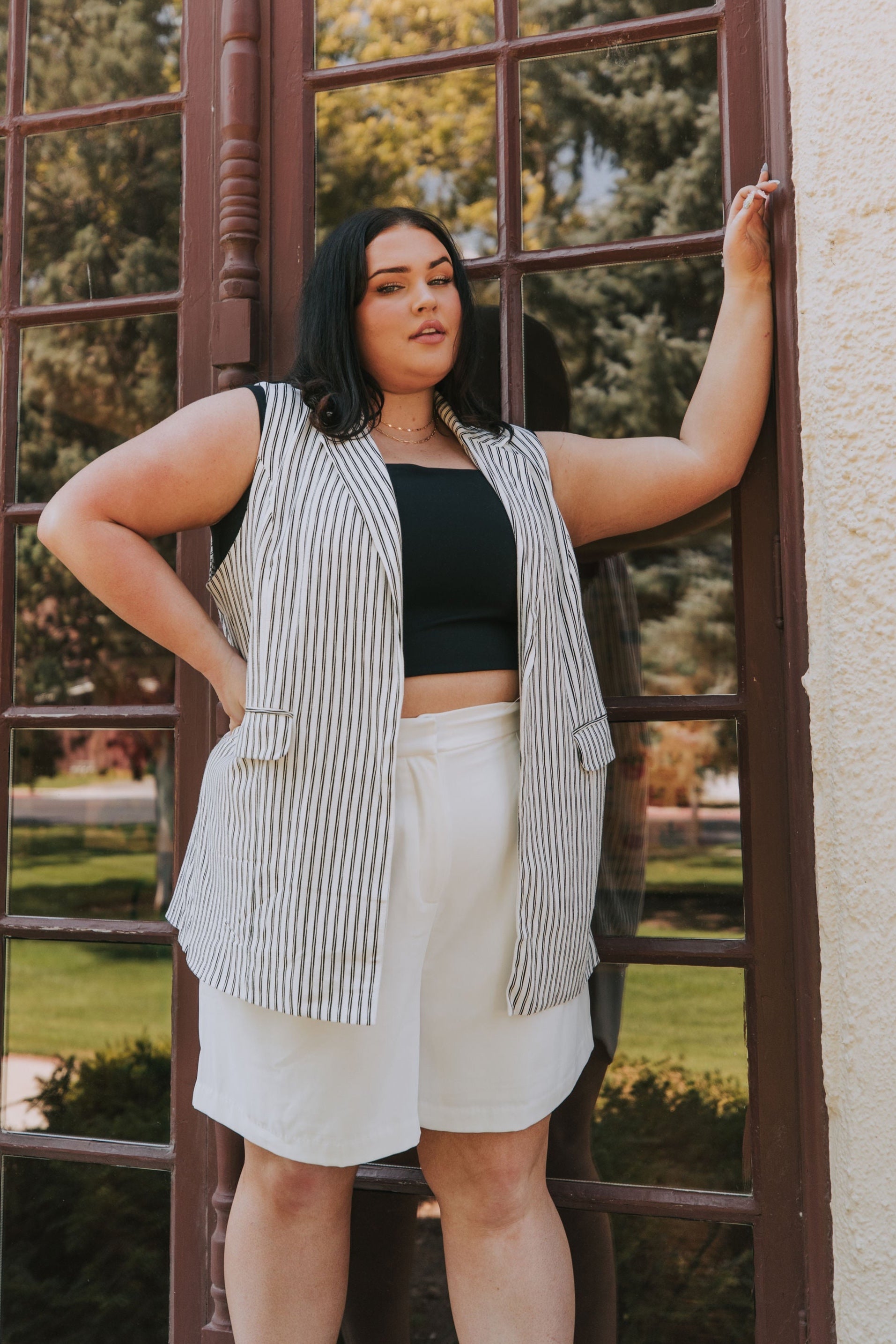 PLUS SIZE - Stripe-Core Vest