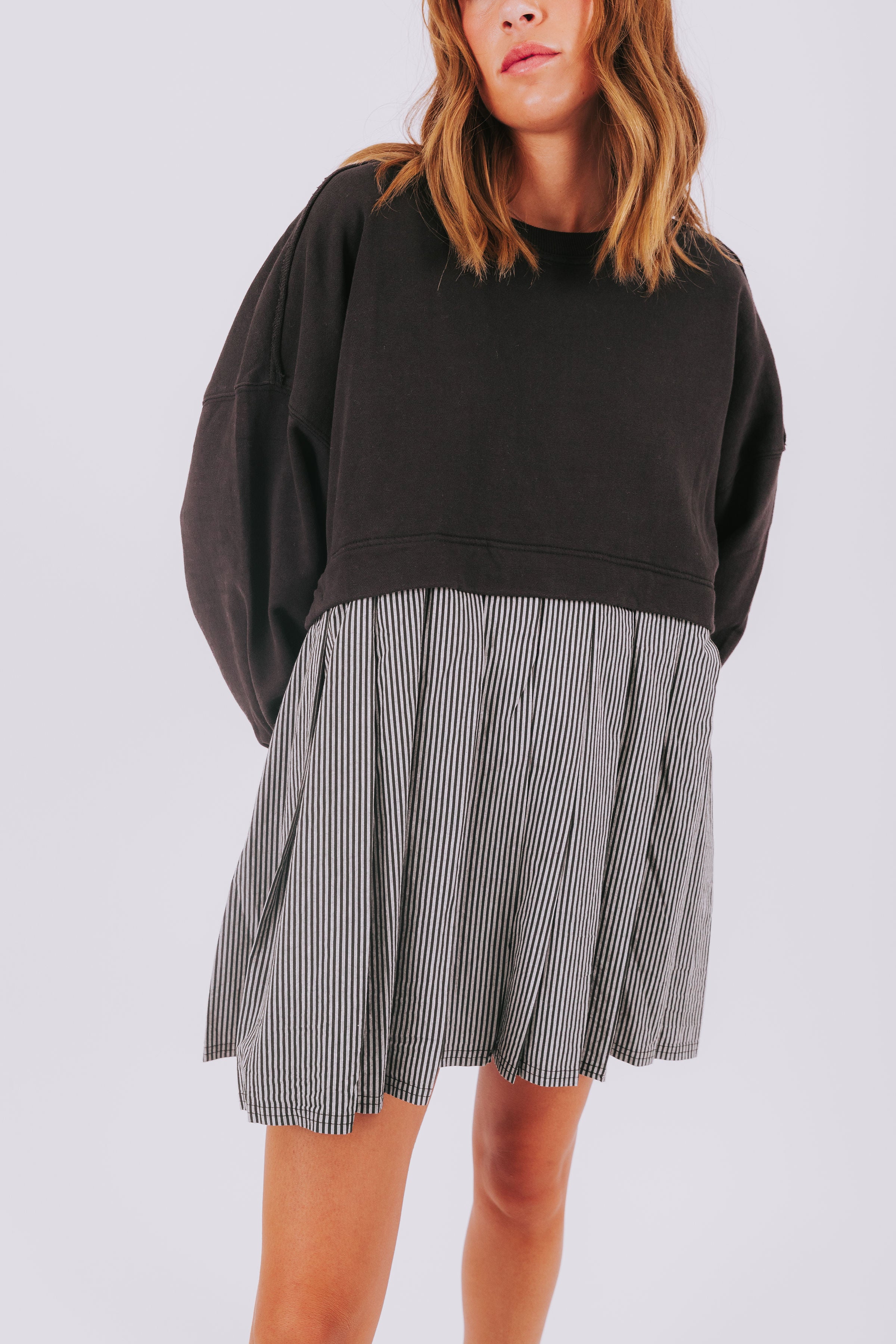 フリーピープル Free People Eleanor Striped Sweatshirt レディース Sweaters Washed Black 71W3WSGm1nL._AC_SX425_.jpg