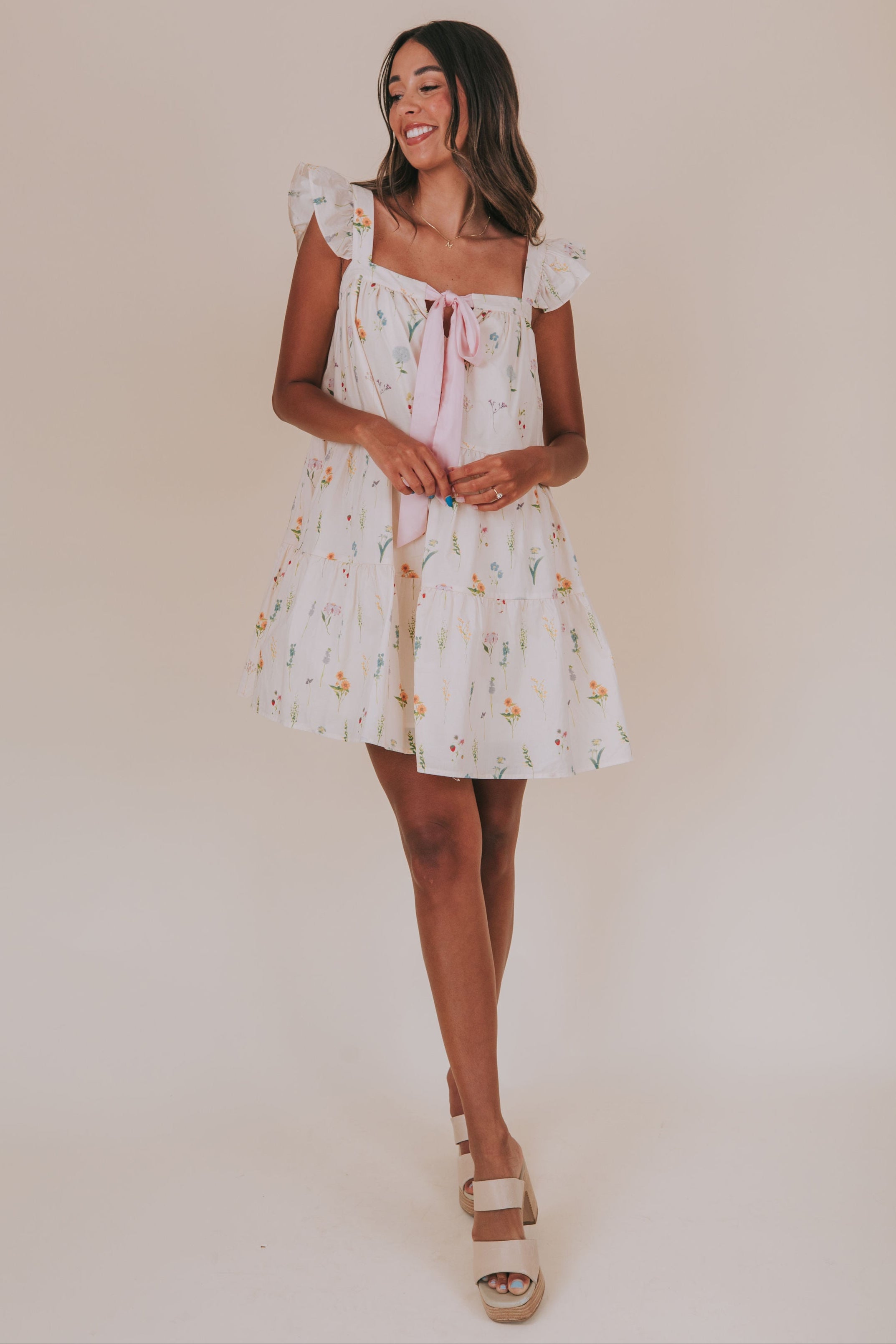 flower fields mini dress Wildflower Fields Mini Dress S / blush