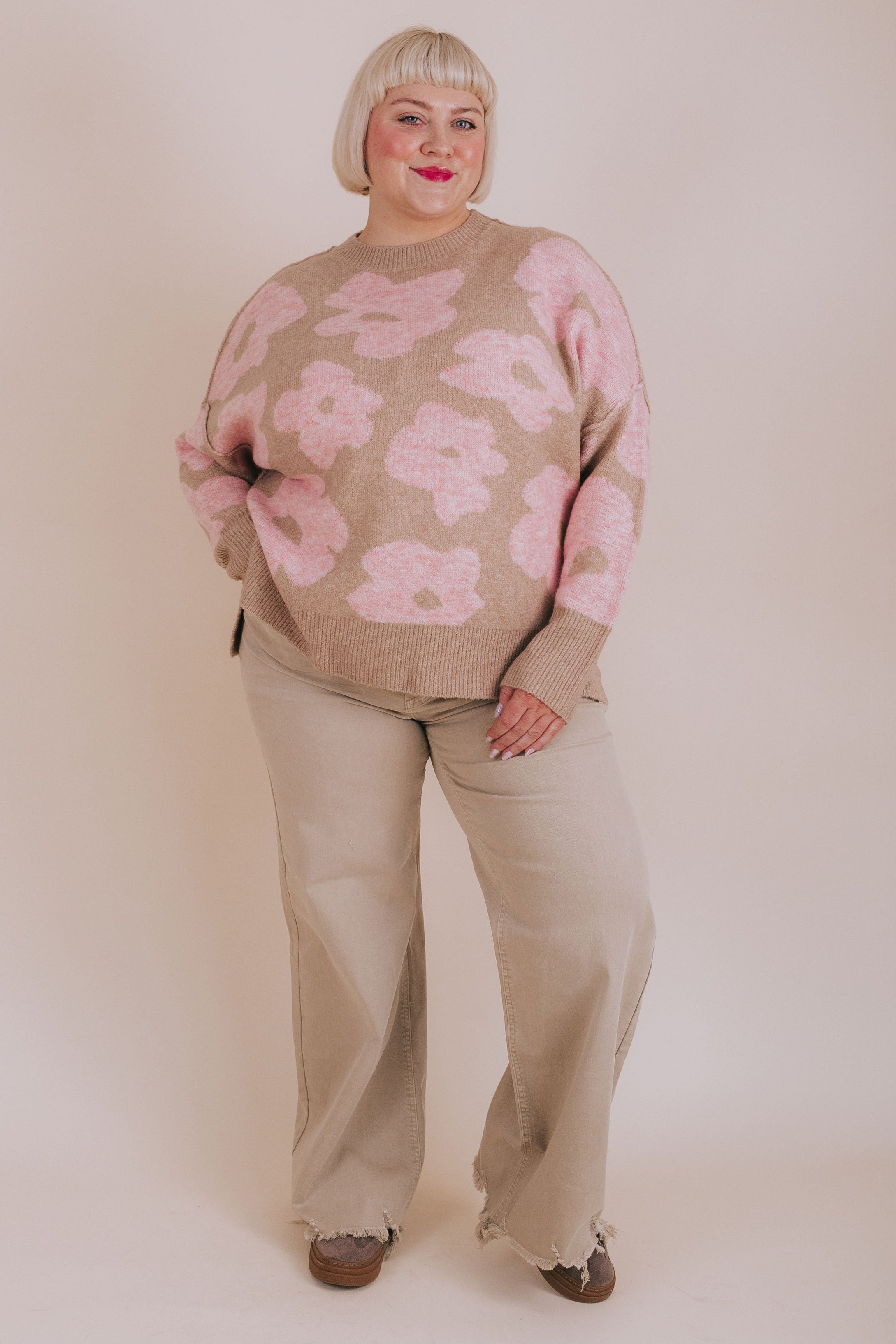 PLUS SIZE - Keep It Rosy Sweater