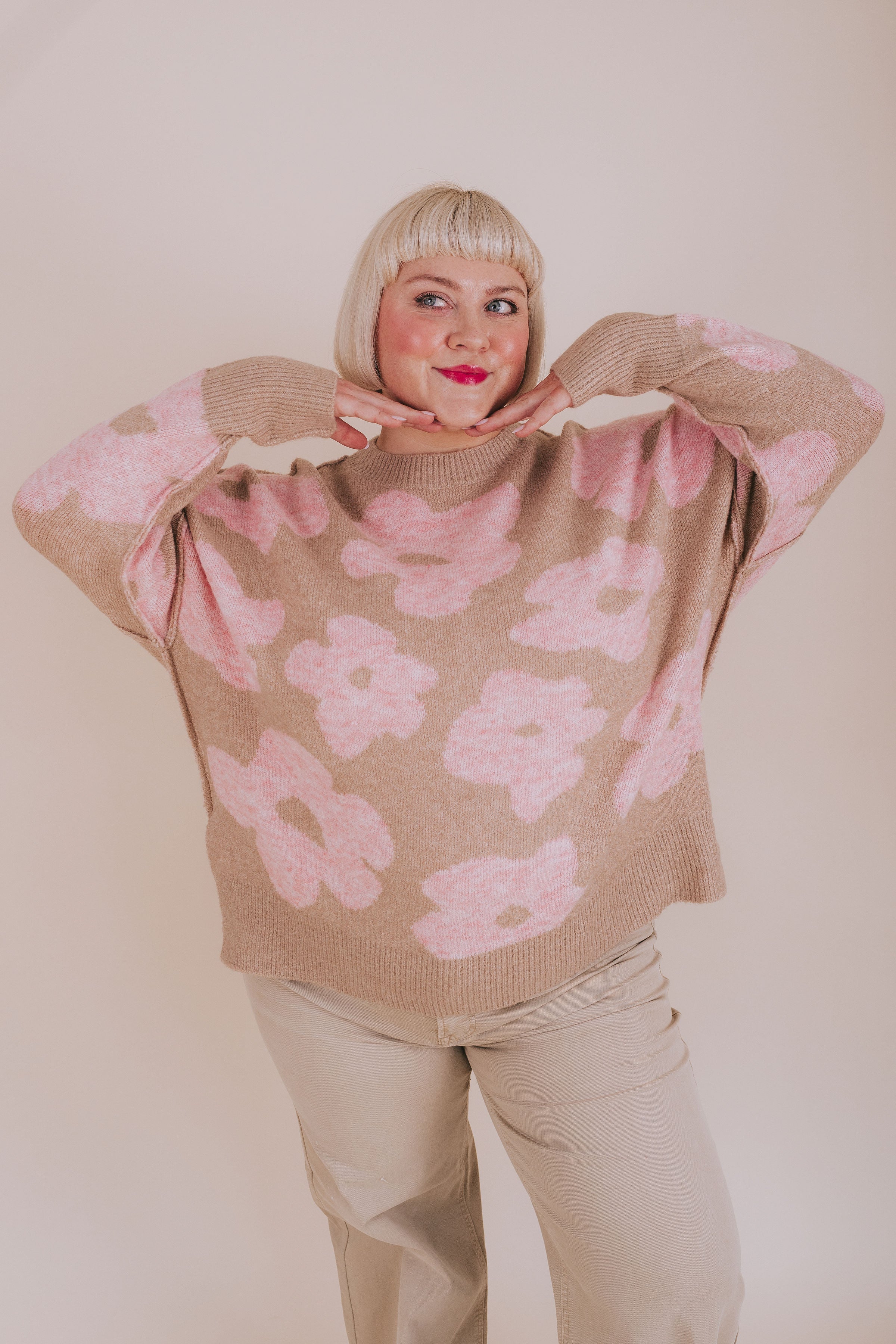PLUS SIZE - Keep It Rosy Sweater