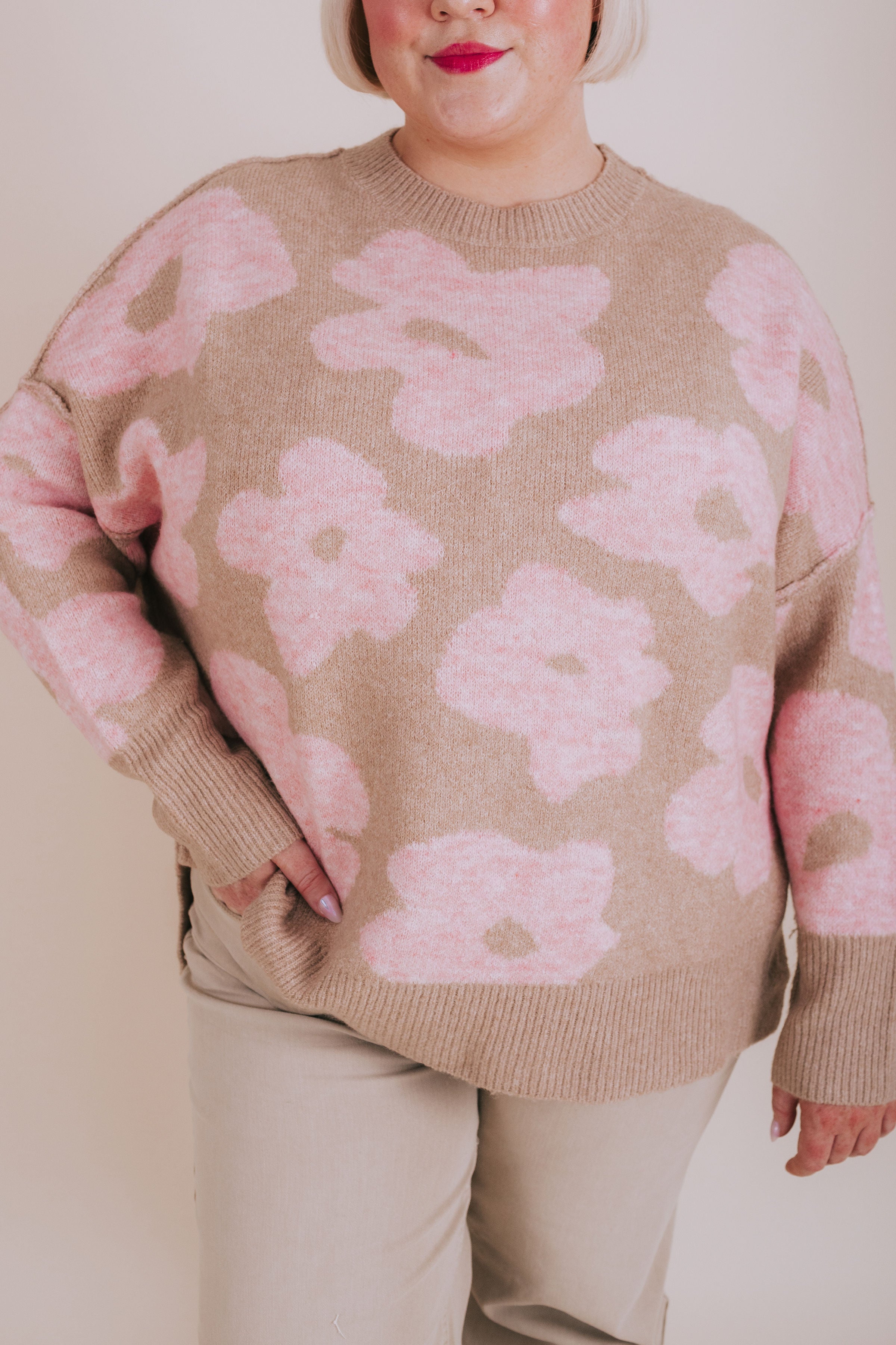 PLUS SIZE - Keep It Rosy Sweater