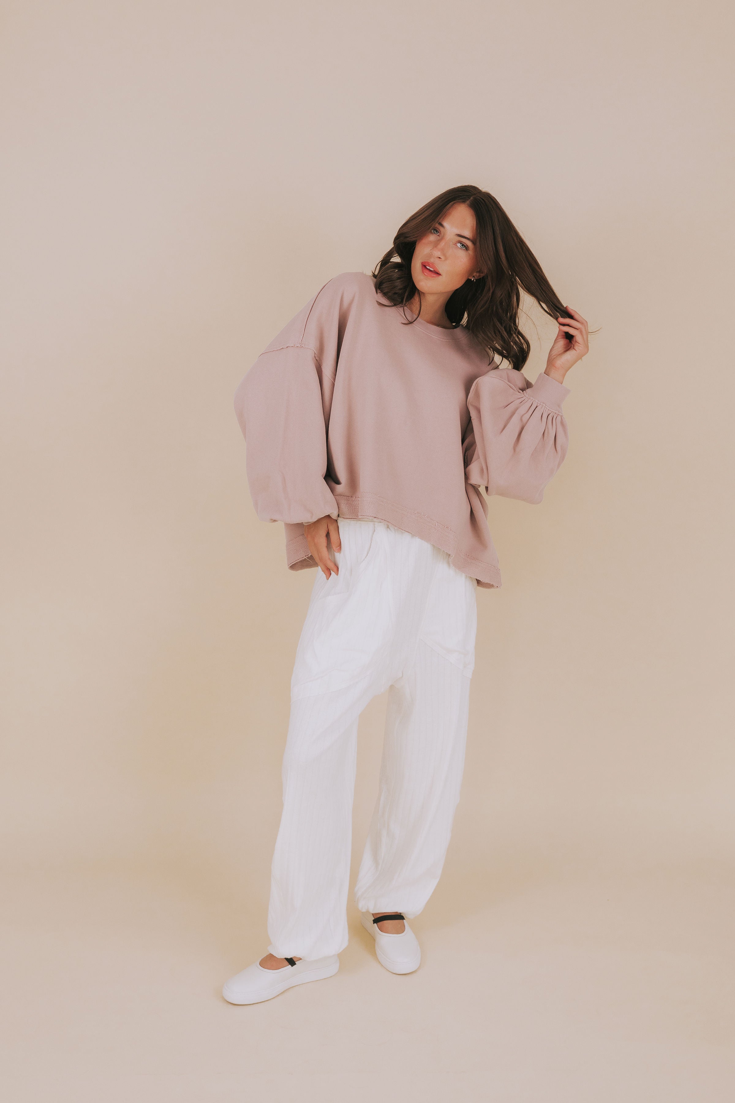 フリーピープル Free People Trish Sweatshirt レディース Sweaters Summer Peach Free People Womens Trish Sweatshirt Summer Peach Large at
