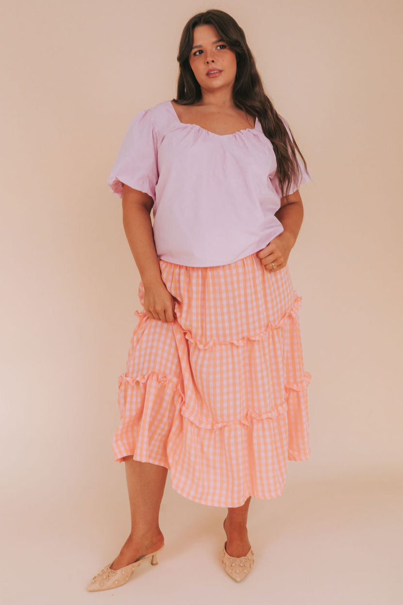 PLUS SIZE - Terracotta Twist Skirt