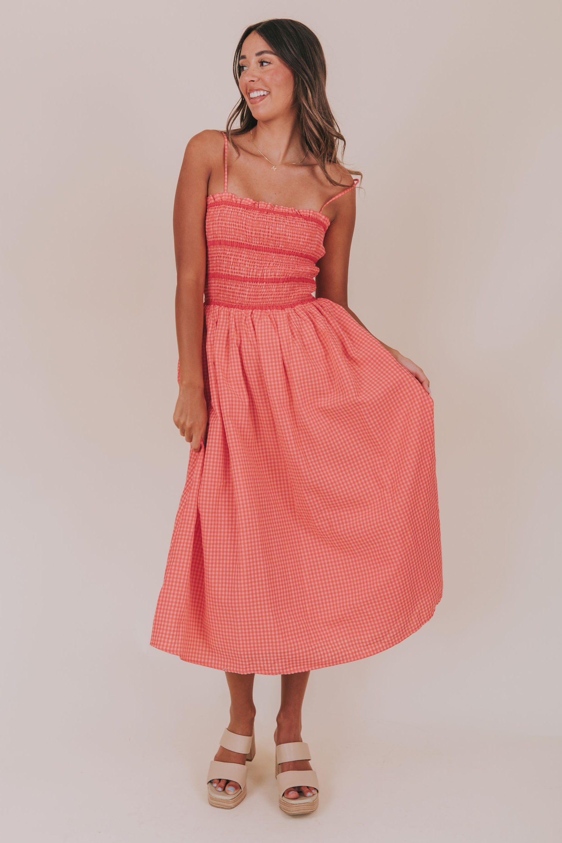 Summer Day Picnic Dress M / Neon Coral Summer Day Picnic Dress M / Neon Coral