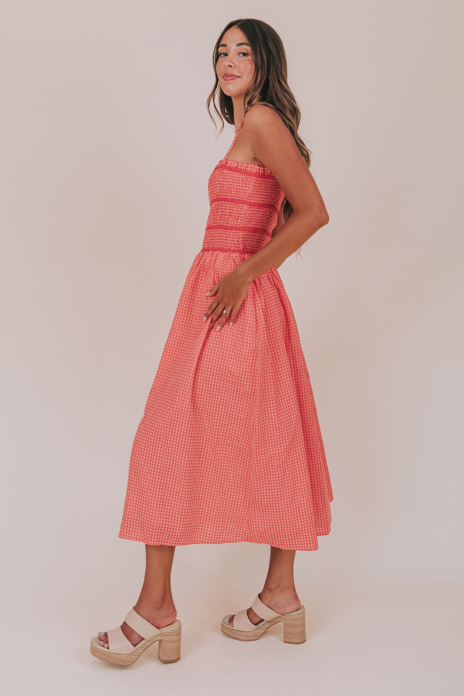 Summer Day Picnic Dress M / Neon Coral