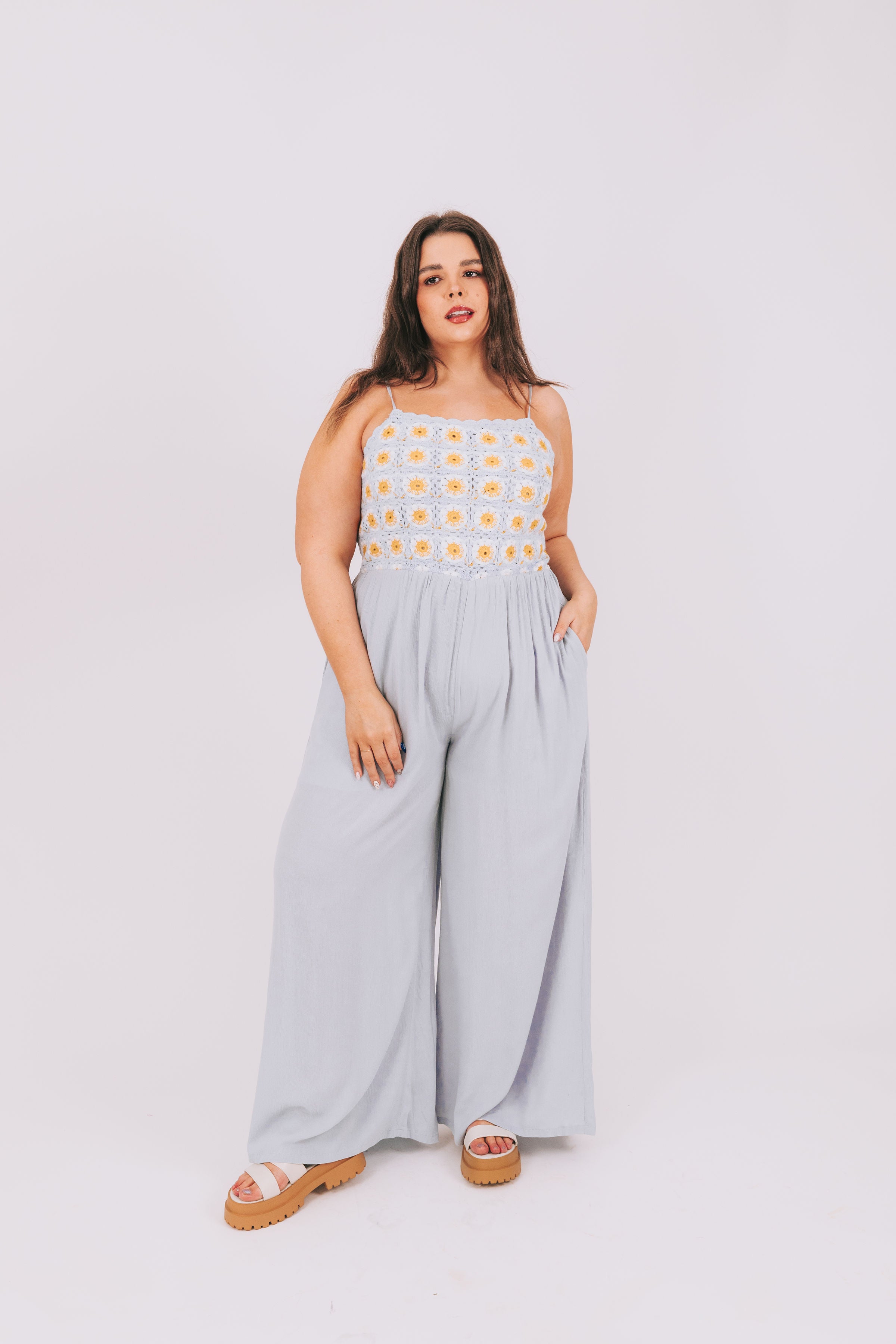 PLUS SIZE - Blue Skies Ahead Jumpsuit