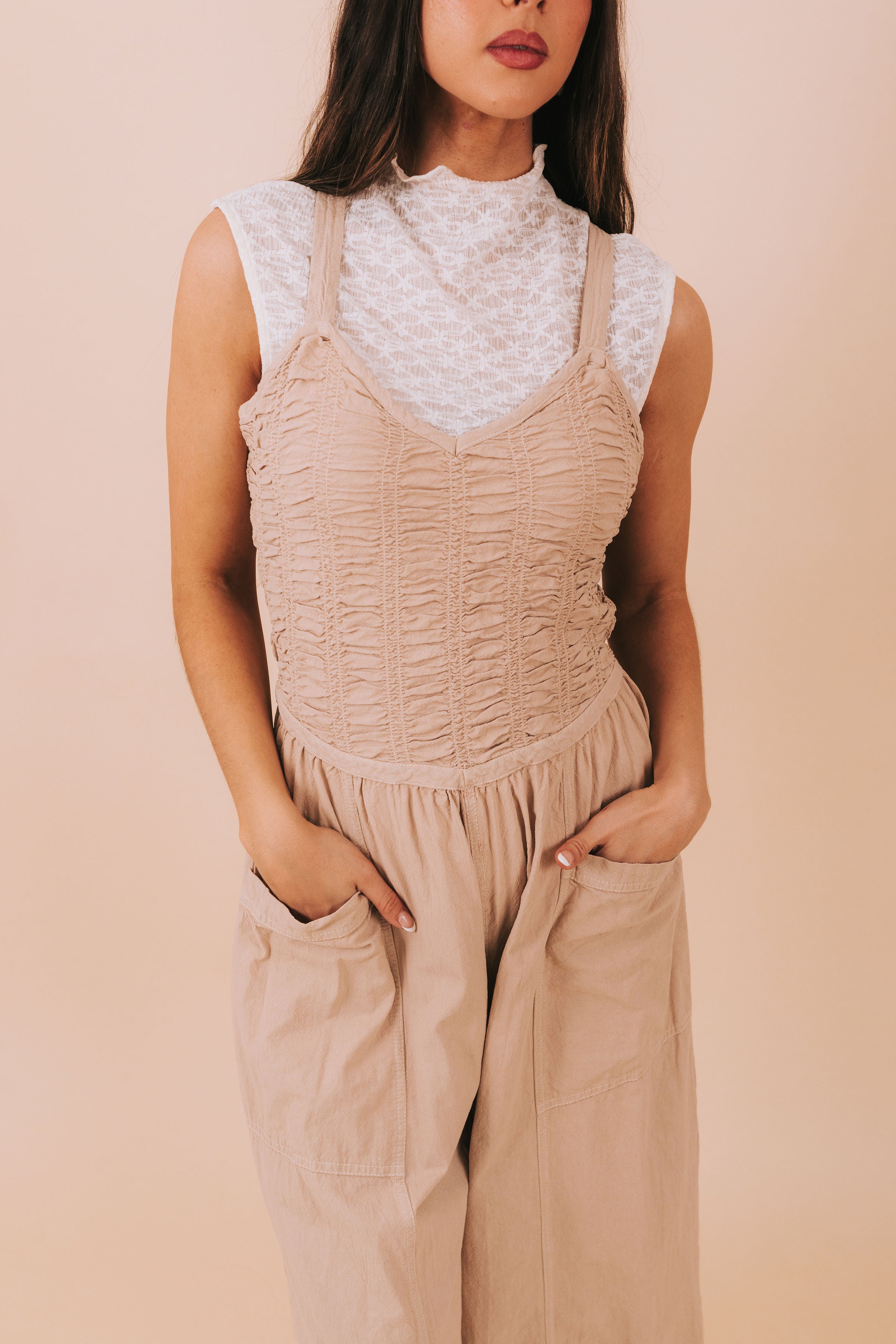 FREE PEOPLE - Forever And Always Ruched One-Piece Jumpsuit