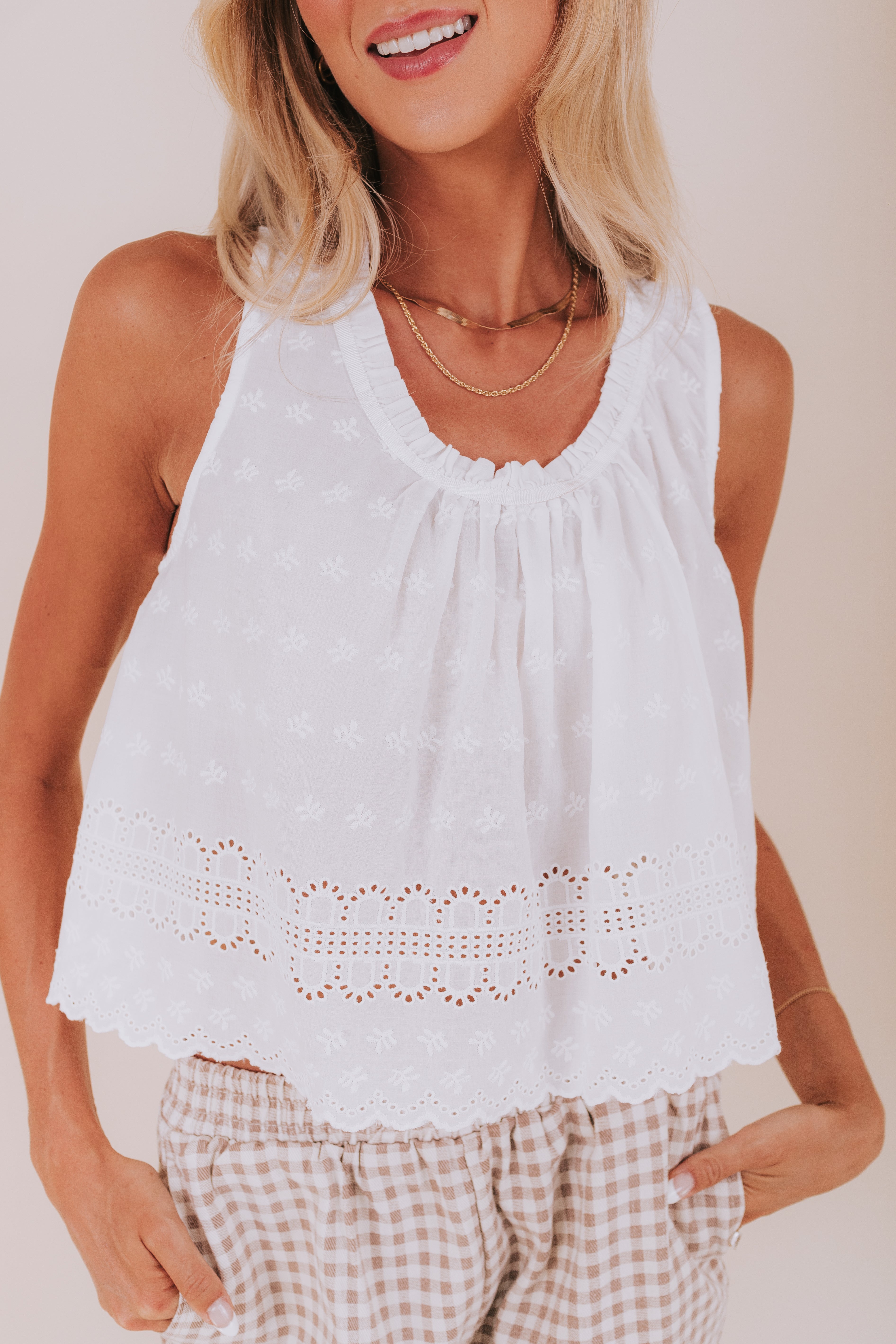 FREE PEOPLE - Marina Eyelet Tank