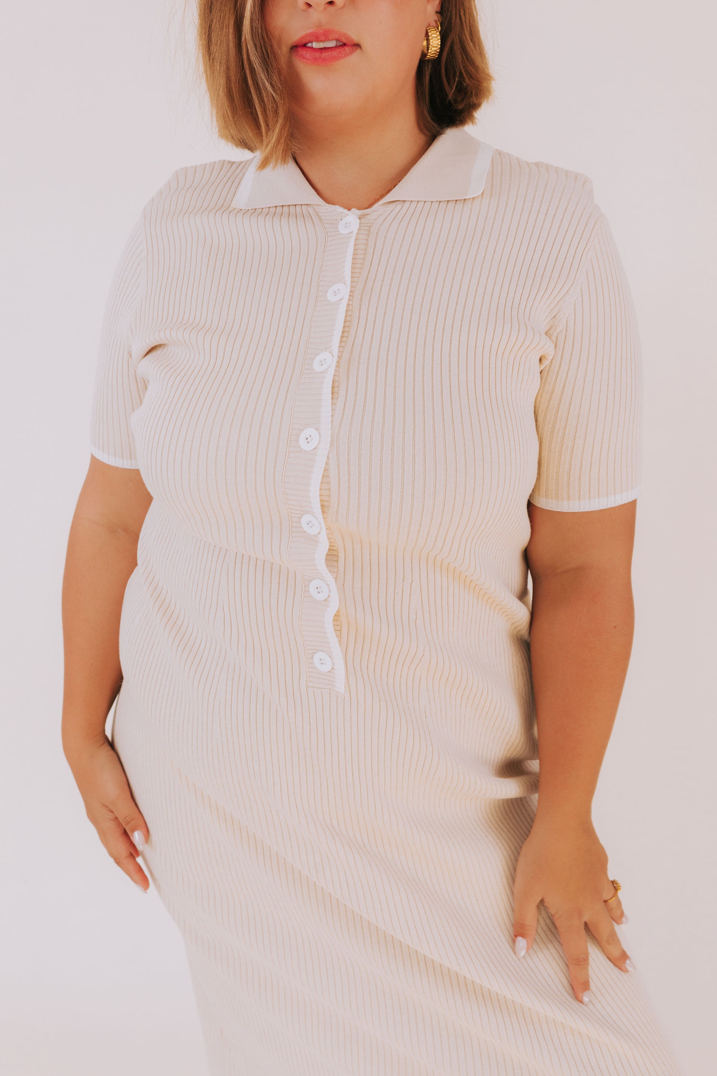PLUS SIZE - Almond Appeal Dress