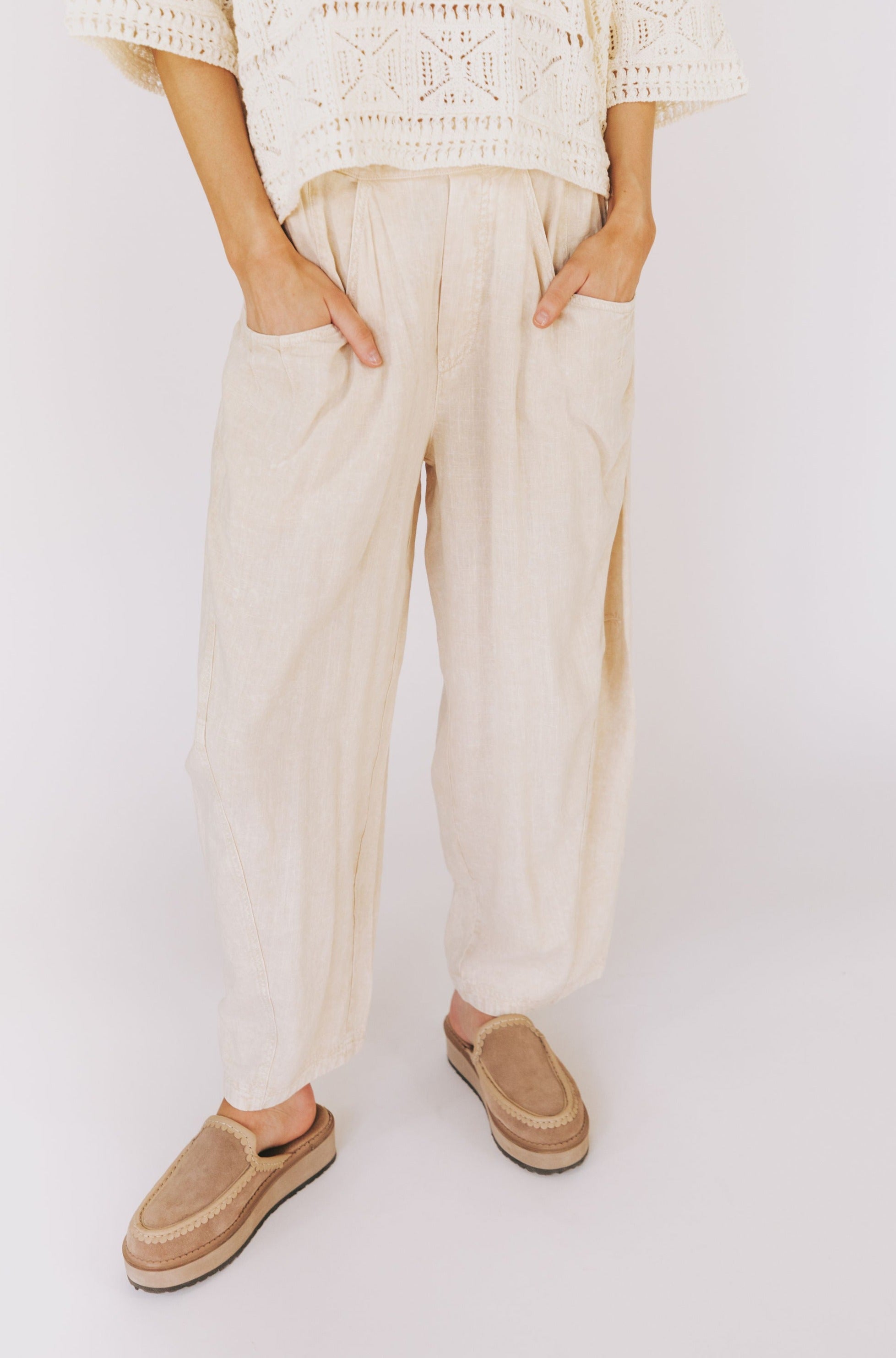 FREE PEOPLE - High Road Pull On Barrel Pants