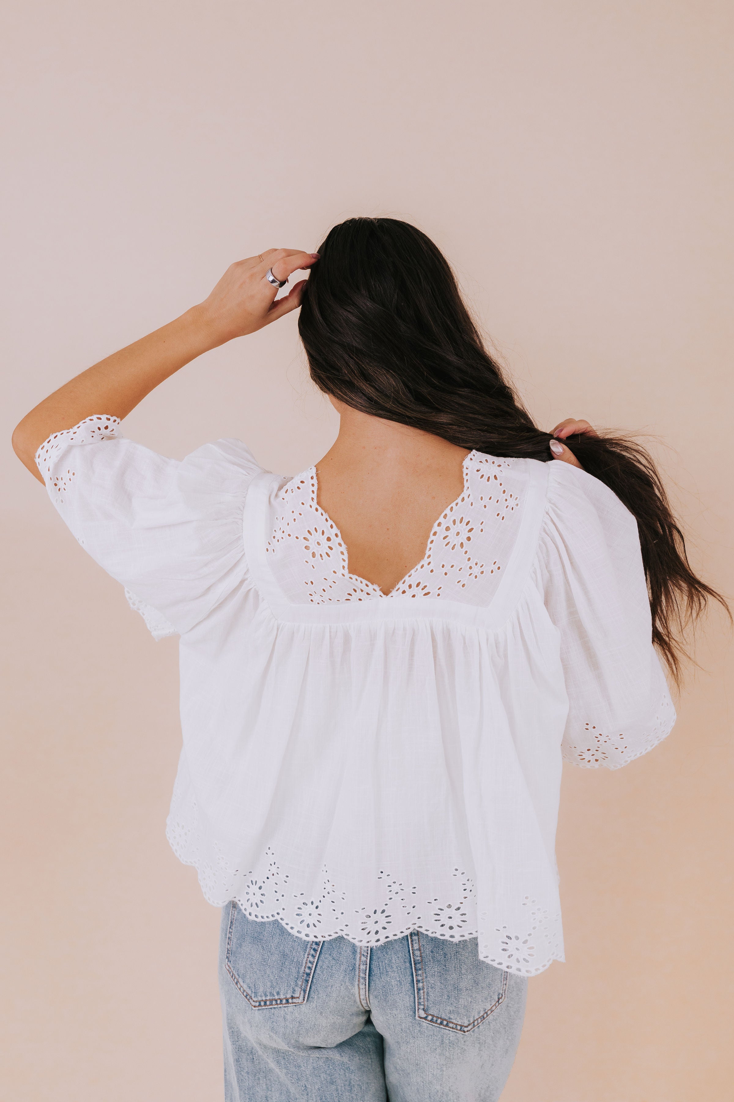 FREE PEOPLE - Costa Eyelet Top