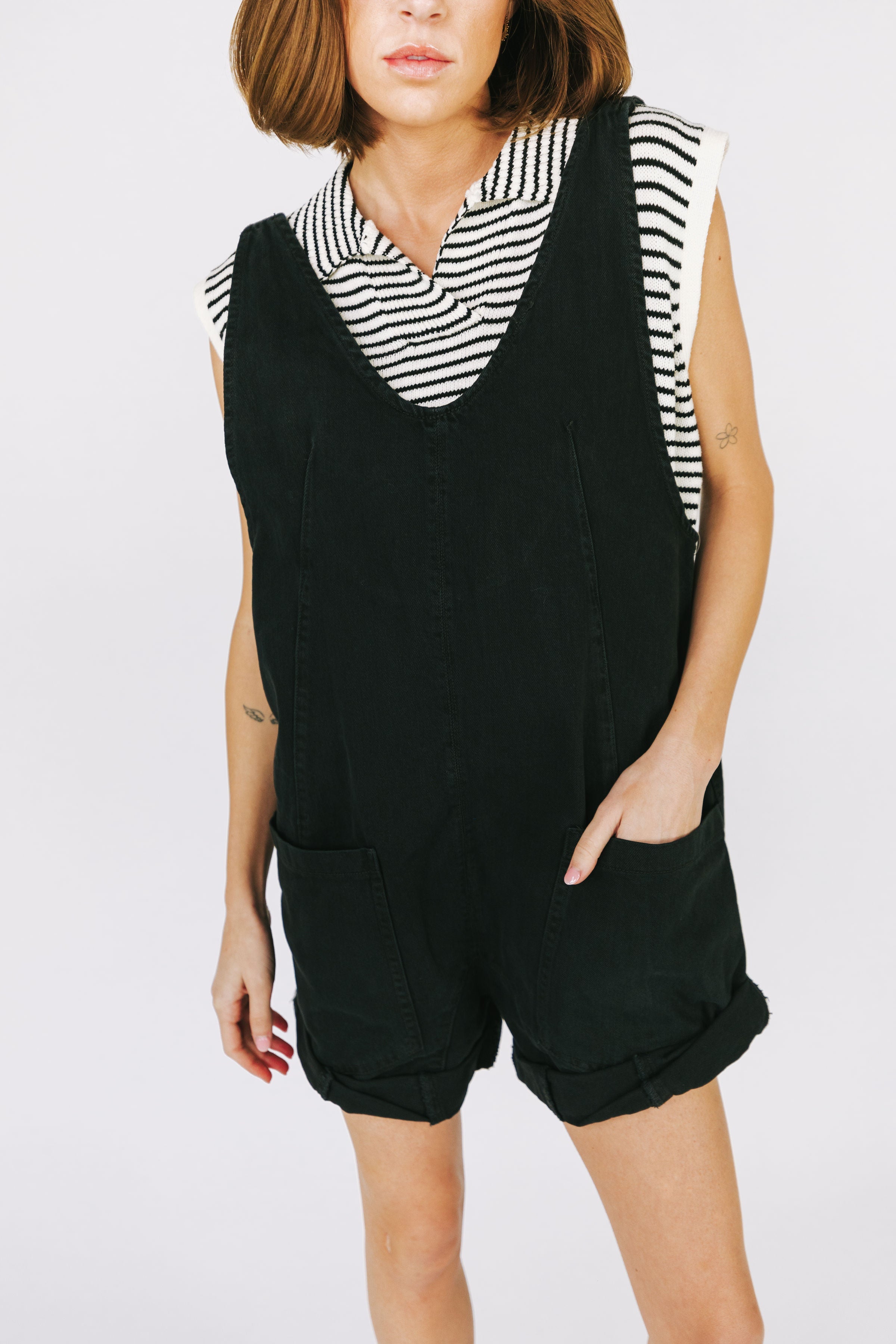 FREE PEOPLE ワンピース ドレス ミニ オーバーオール XS以下 Free People(フリーピープル) ワンピース(レディース