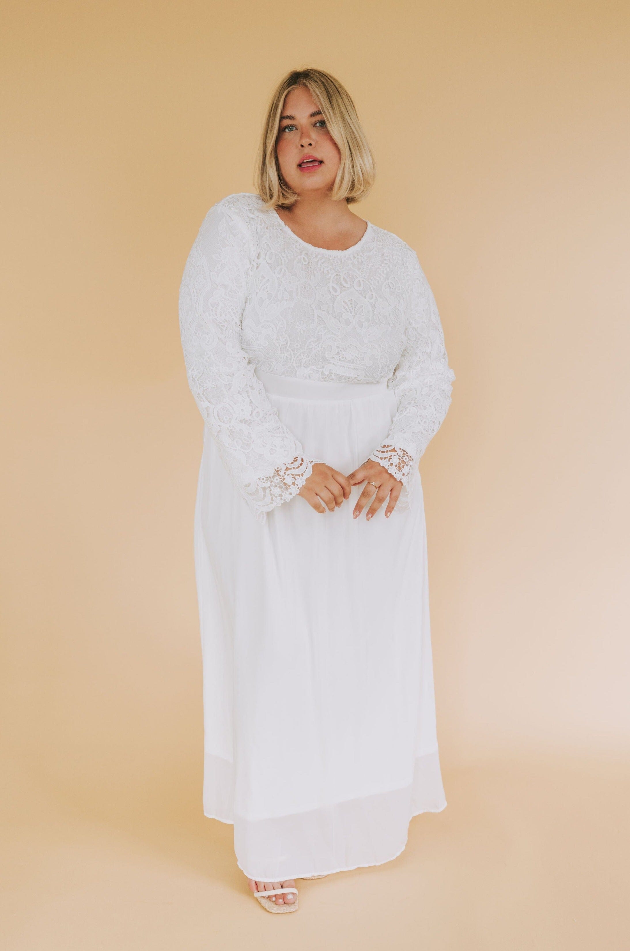 white lace cotton dress plus size boho/vintage romantic style wedding gown in & lace. Embroidered bodice, lace/pintuck skirt, Sizes 10-28AU. Avail. now UK (size 16USA) Wholesale African White Dress -
