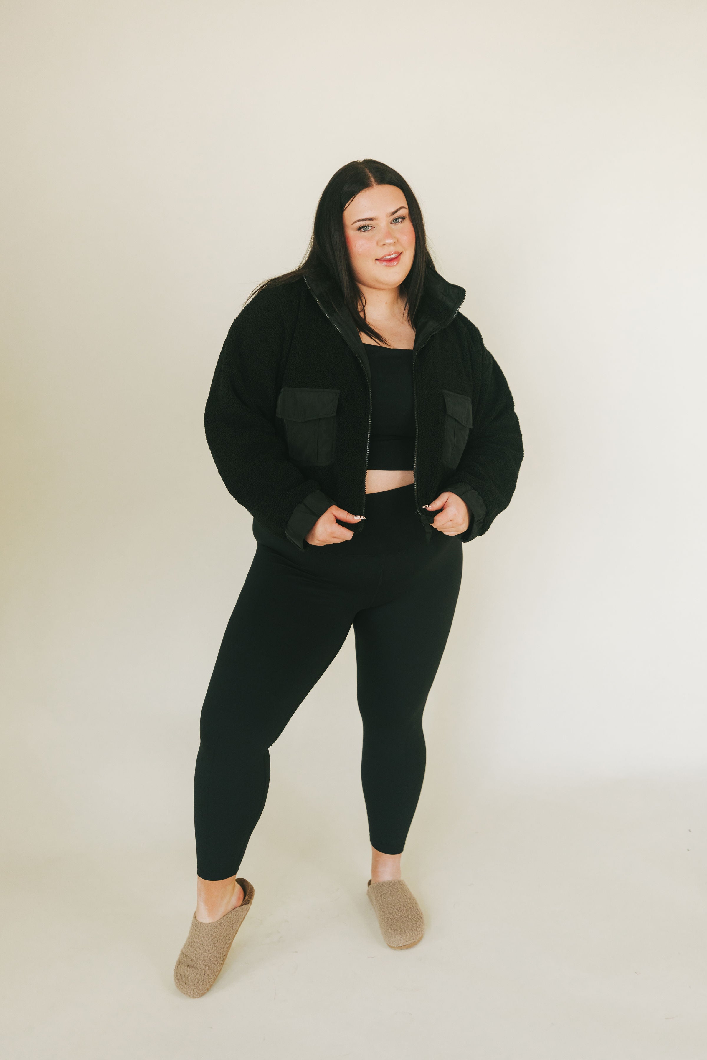 PLUS SIZE - I Fall For You Sherpa Jacket