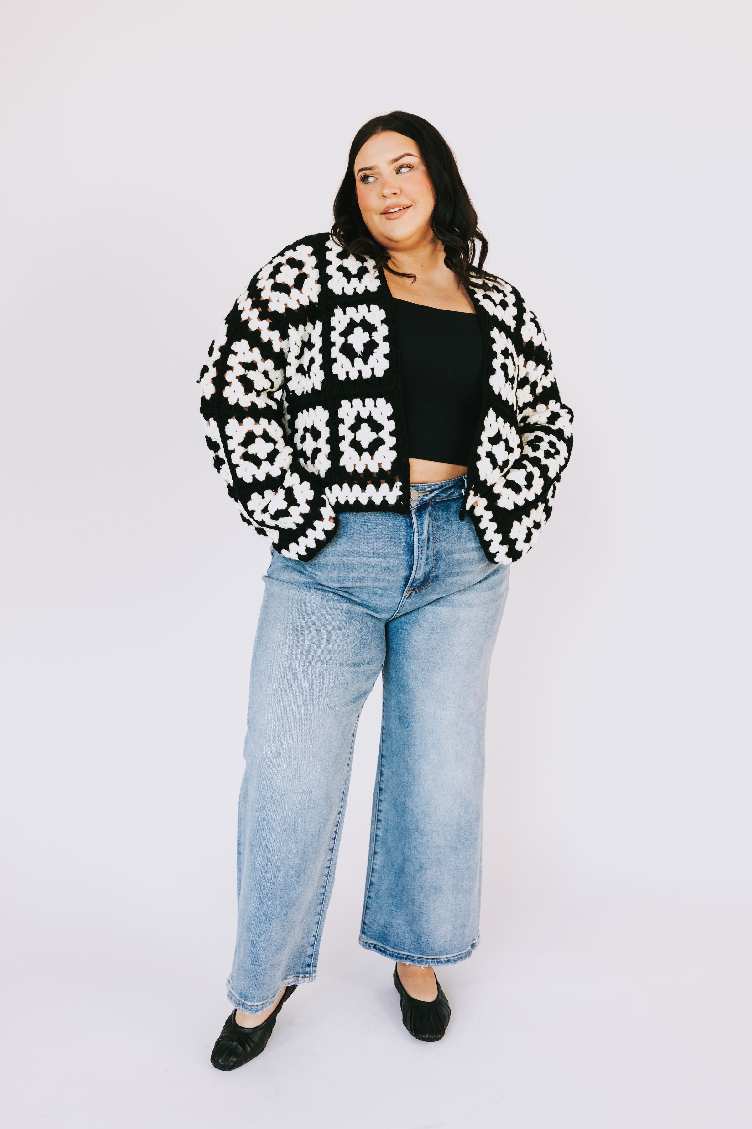 PLUS SIZE - All Squared Away Cardigan