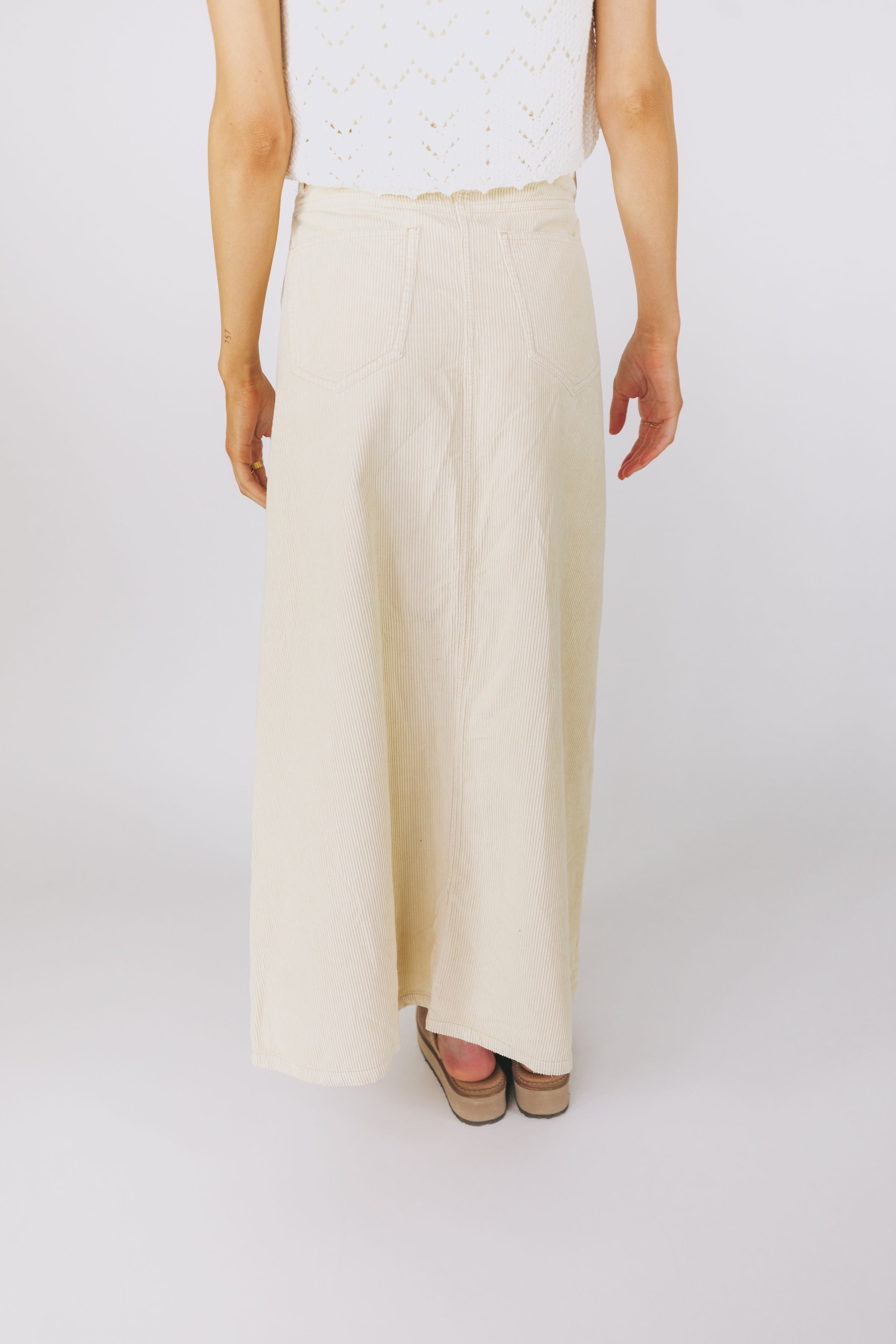 FREE PEOPLE - Come As You Are Cord Maxi Skirt