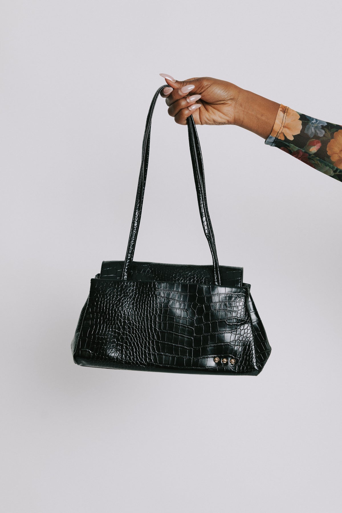 PRETTY SIMPLE - Kris Croc Embossed Shoulder Bag