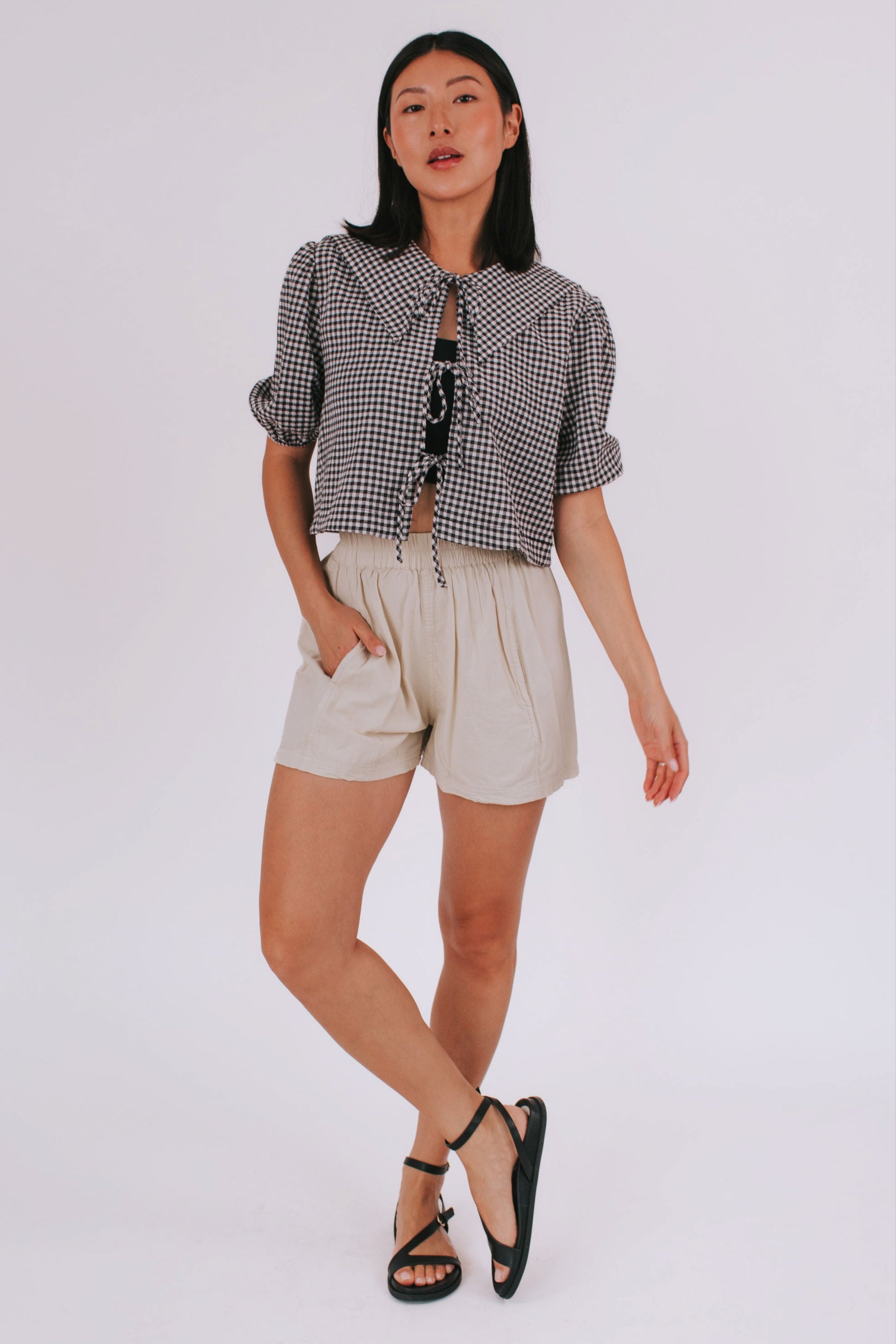 FREE PEOPLE - Get Free Poplin Pull On Shorts