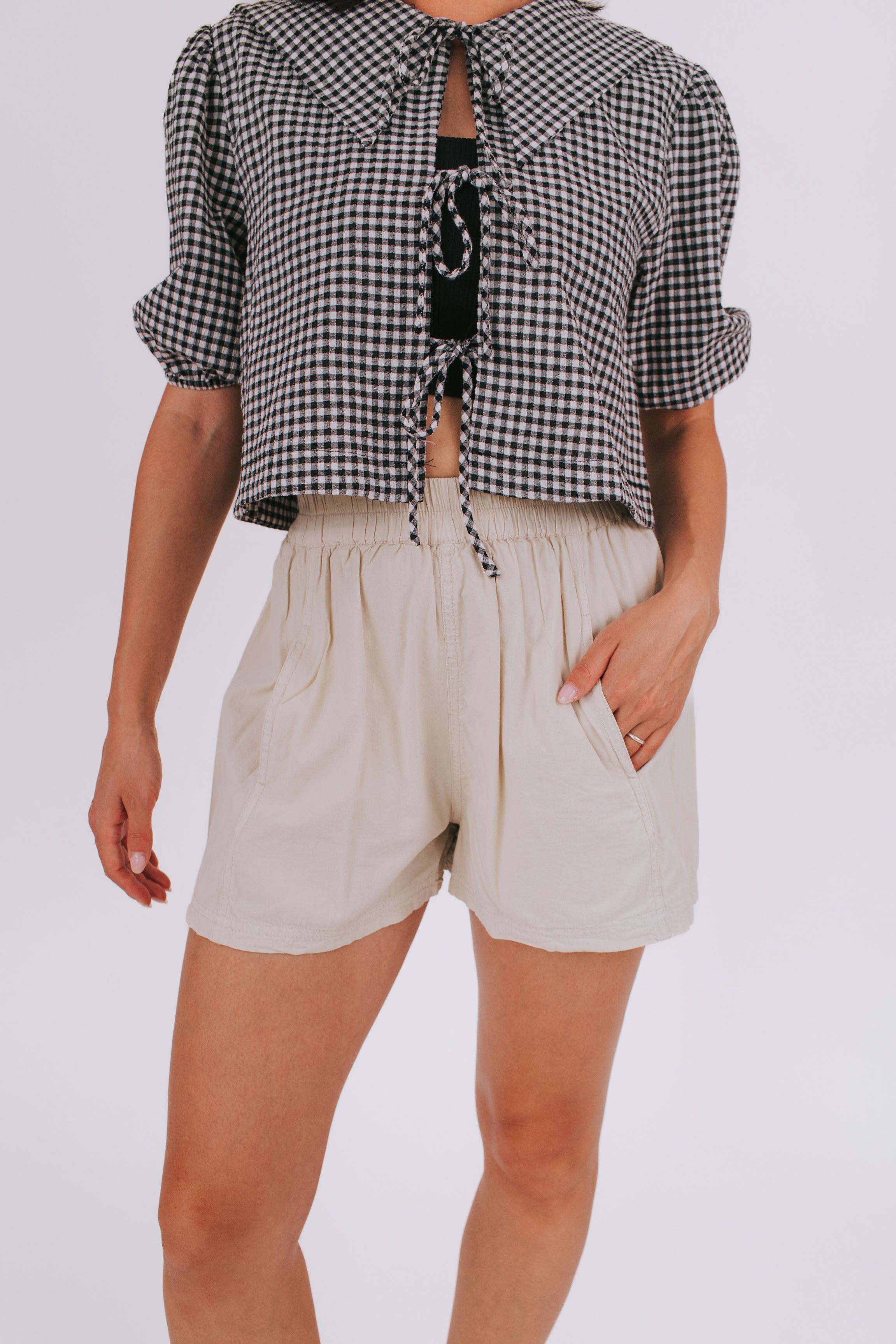 FREE PEOPLE - Get Free Poplin Pull On Shorts