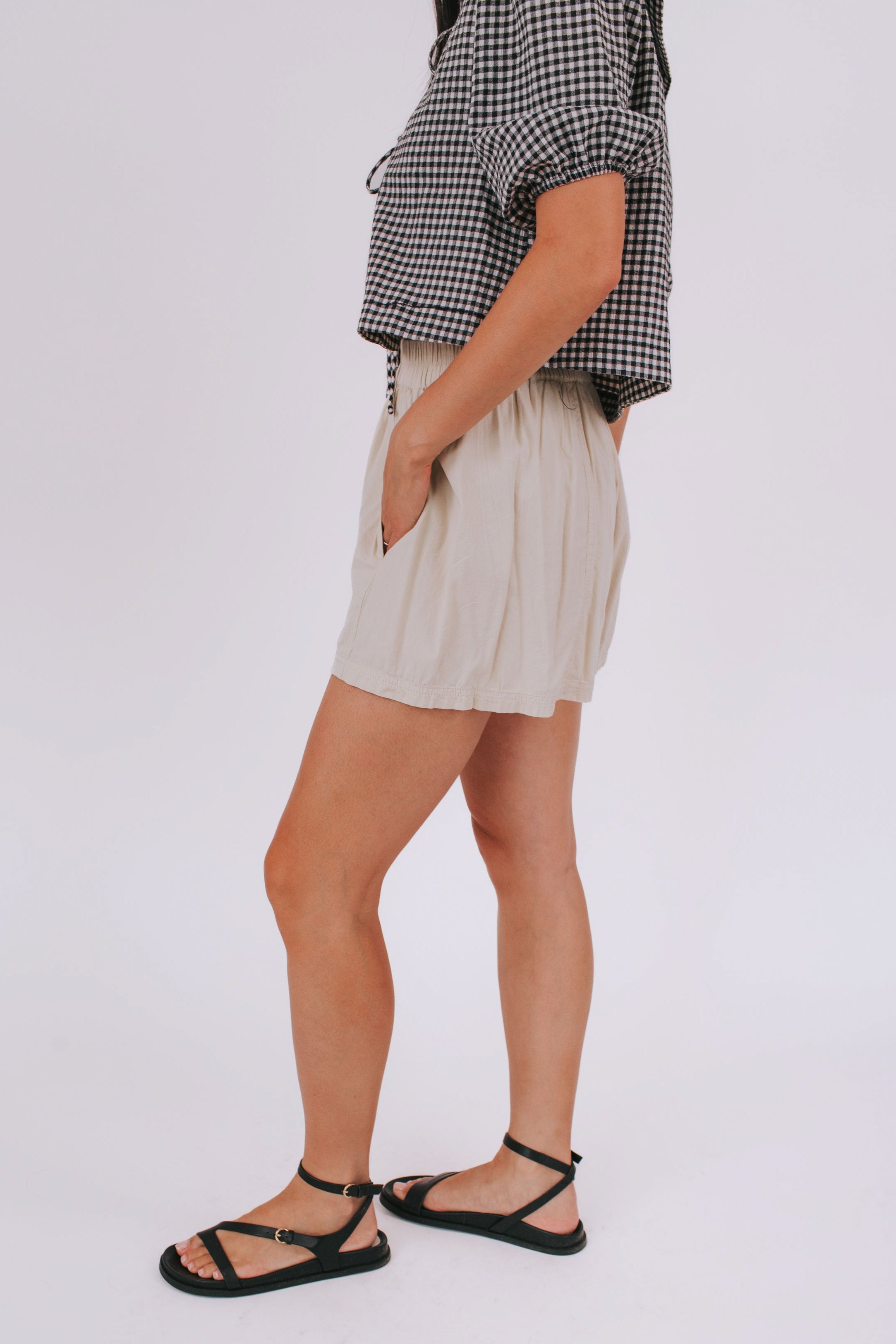 FREE PEOPLE - Get Free Poplin Pull On Shorts
