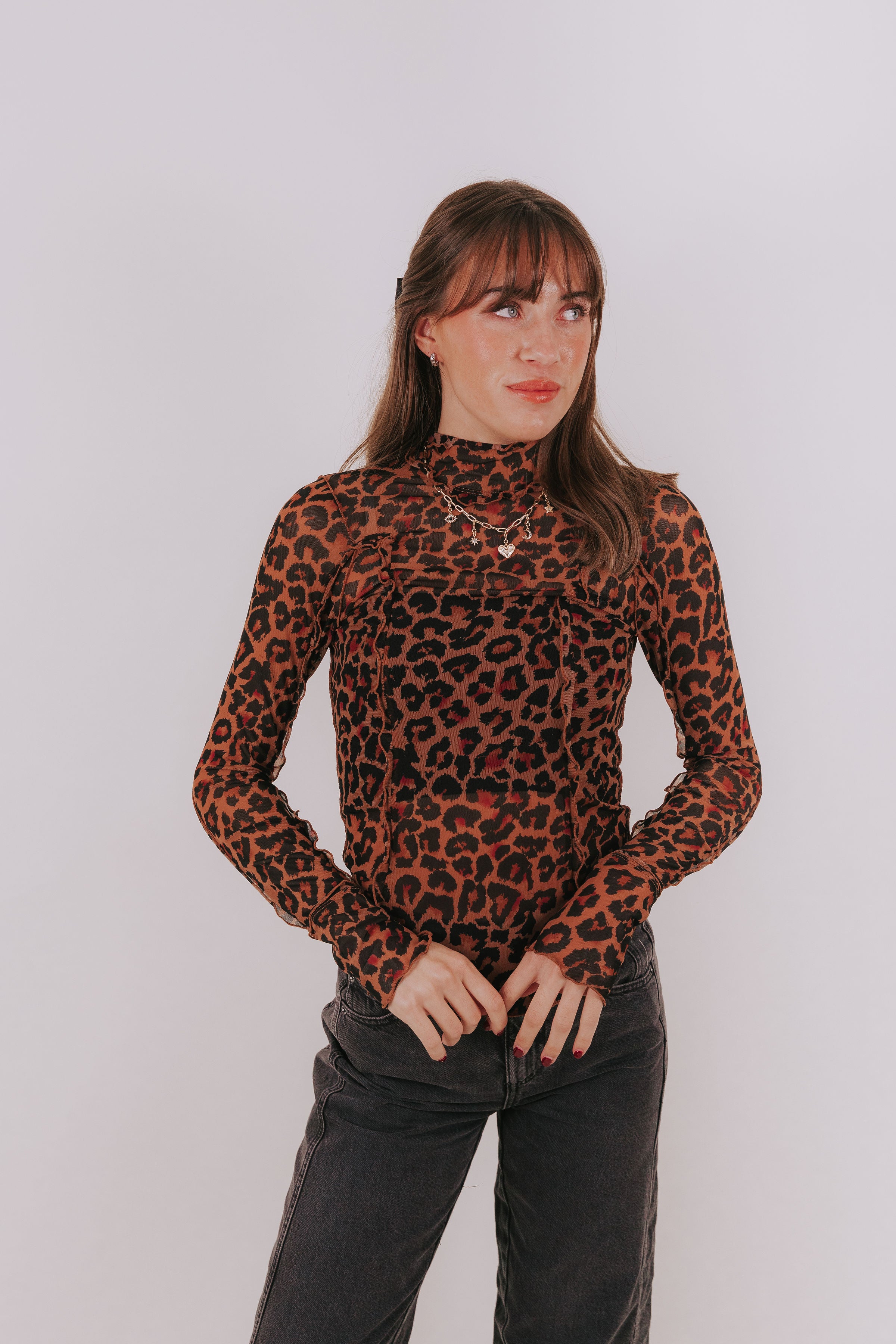 FREE PEOPLE - Charlie Printed Mesh Top