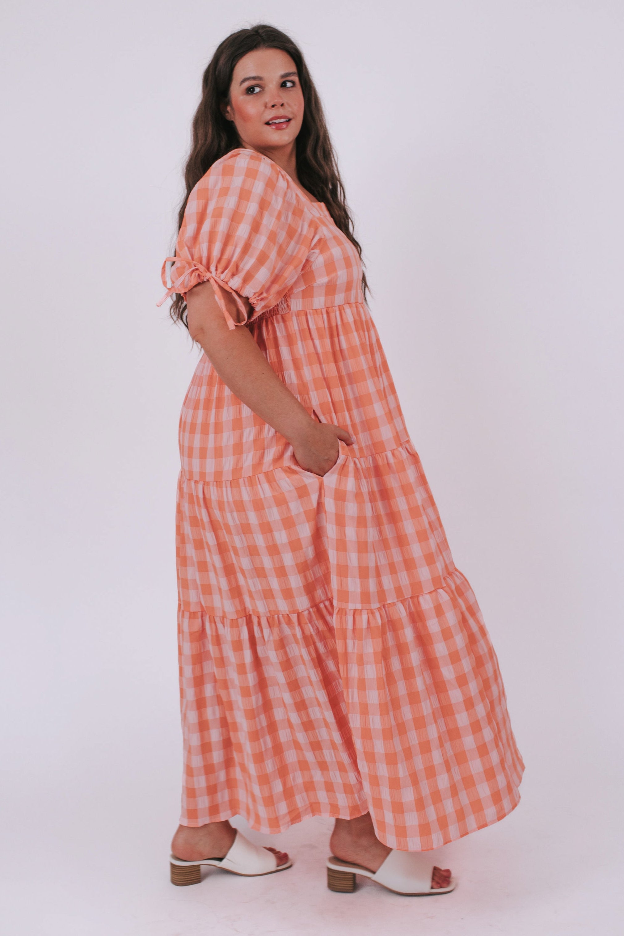 PLUS SIZE - Country Peach Dress