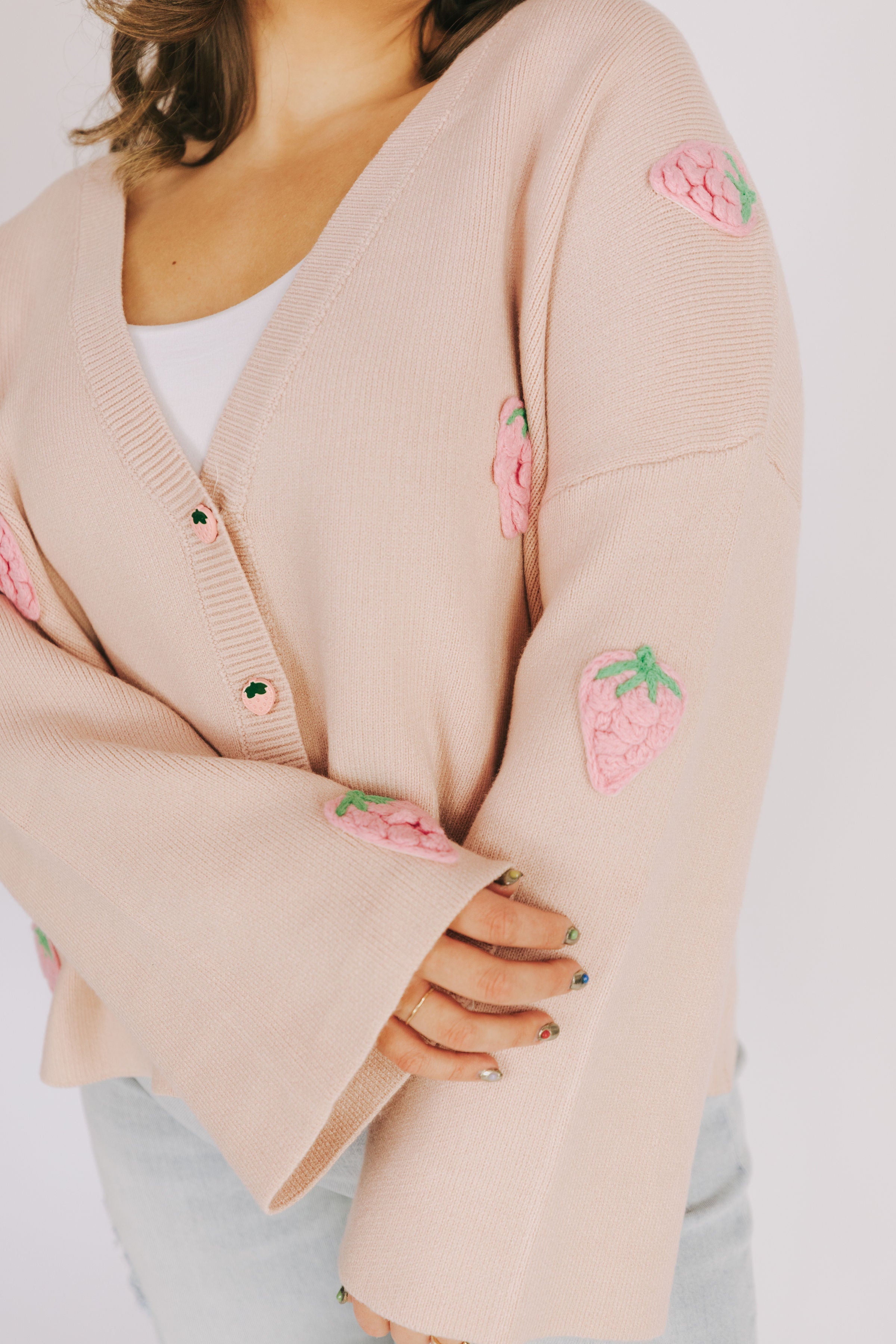 PLUS SIZE - Berry Happy Cardigan