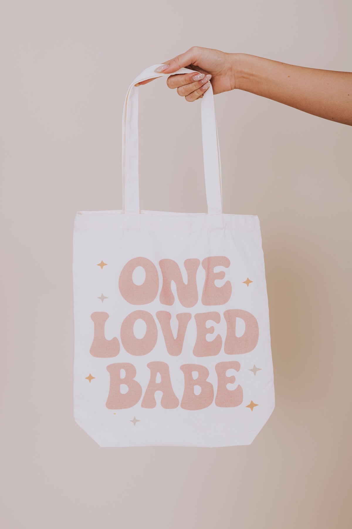 OLB sparkle tote bag detail