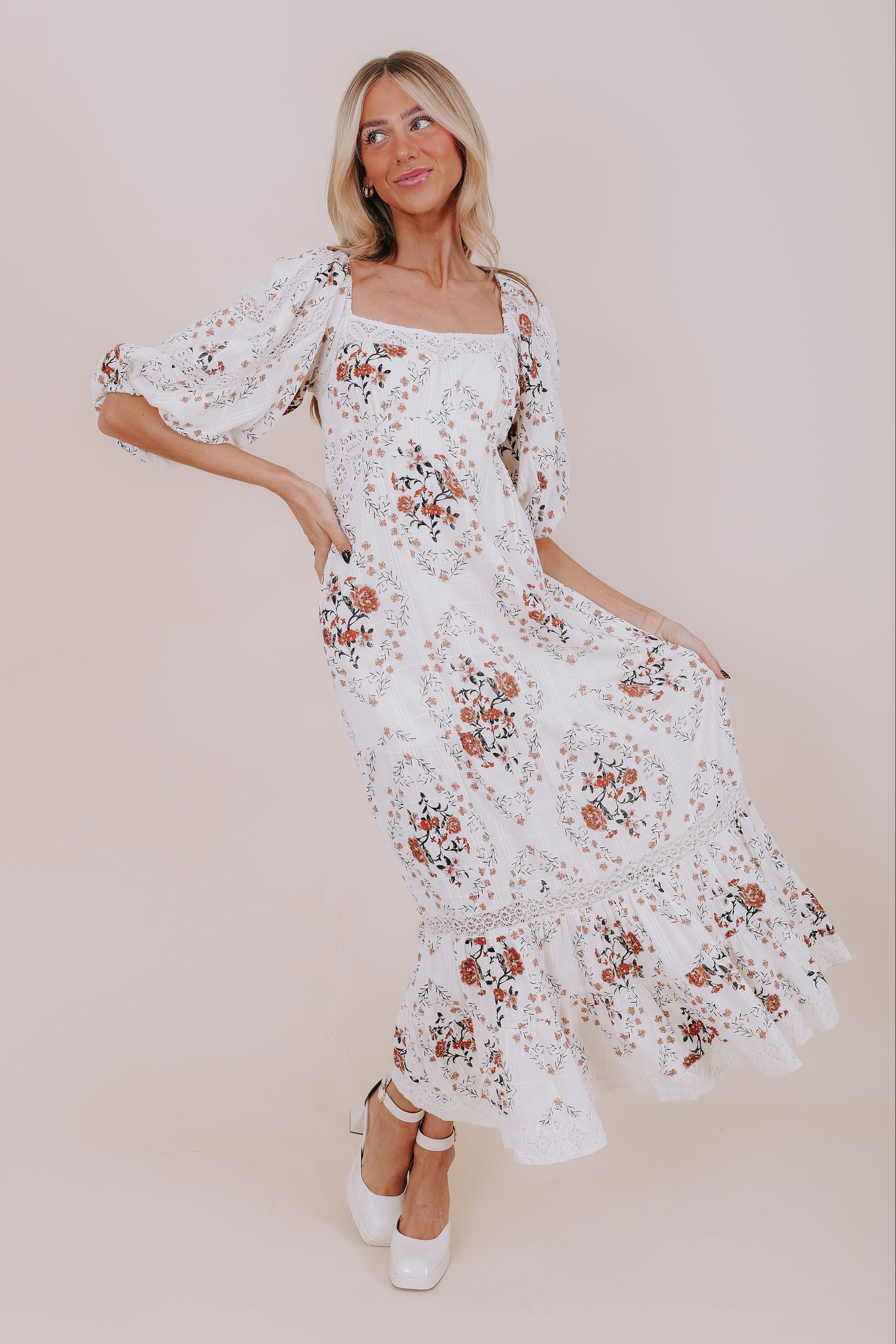 FREE PEOPLE - All The Attitude Printed Maxi Dress 