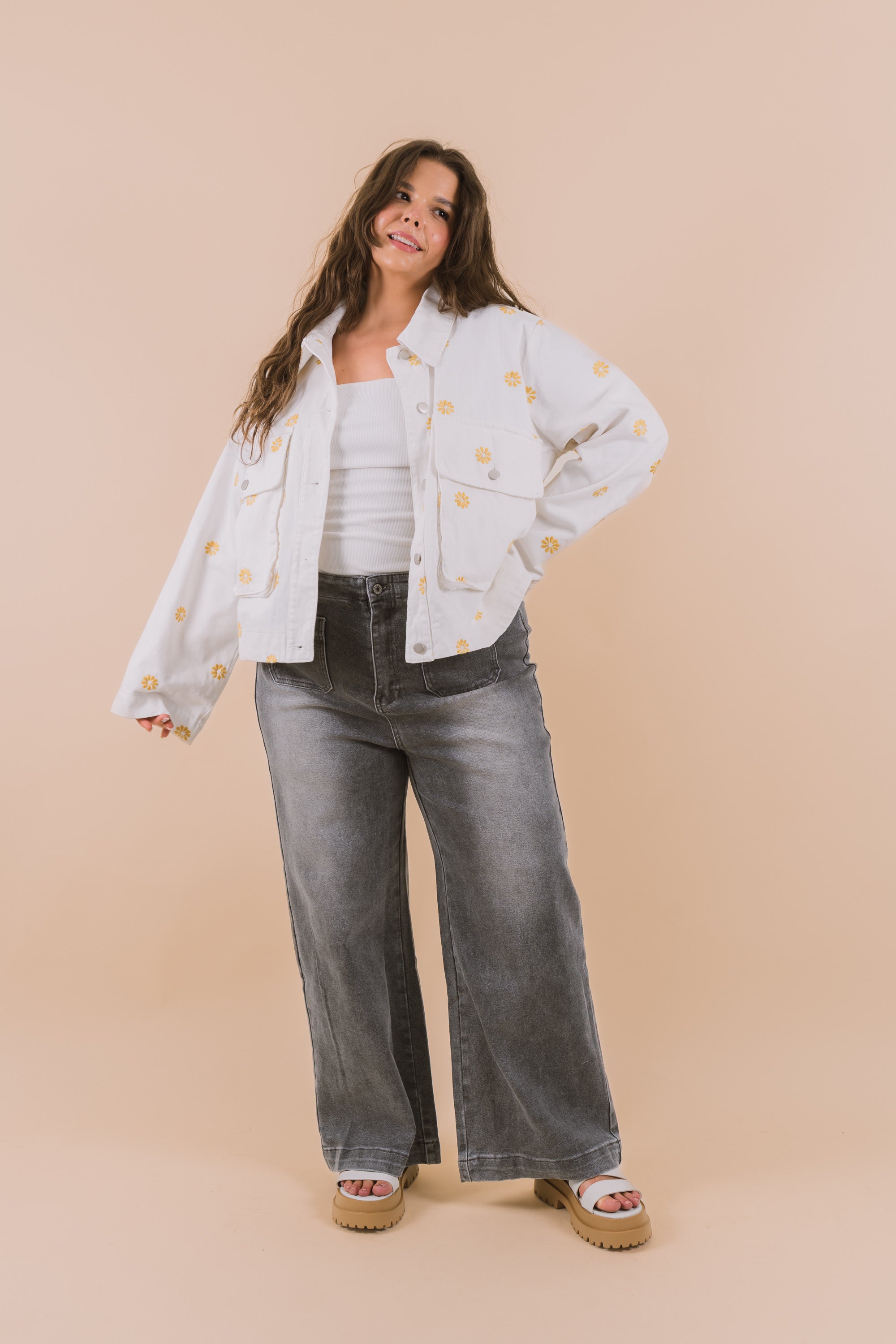 PLUS SIZE - Learn To Fly Denim Jacket