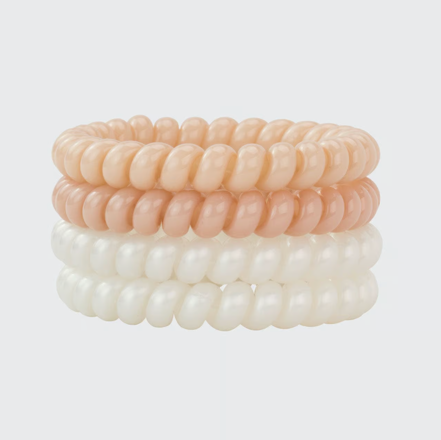 KITSCH -Spiral Hair Ties 4 Pc - Large Nude