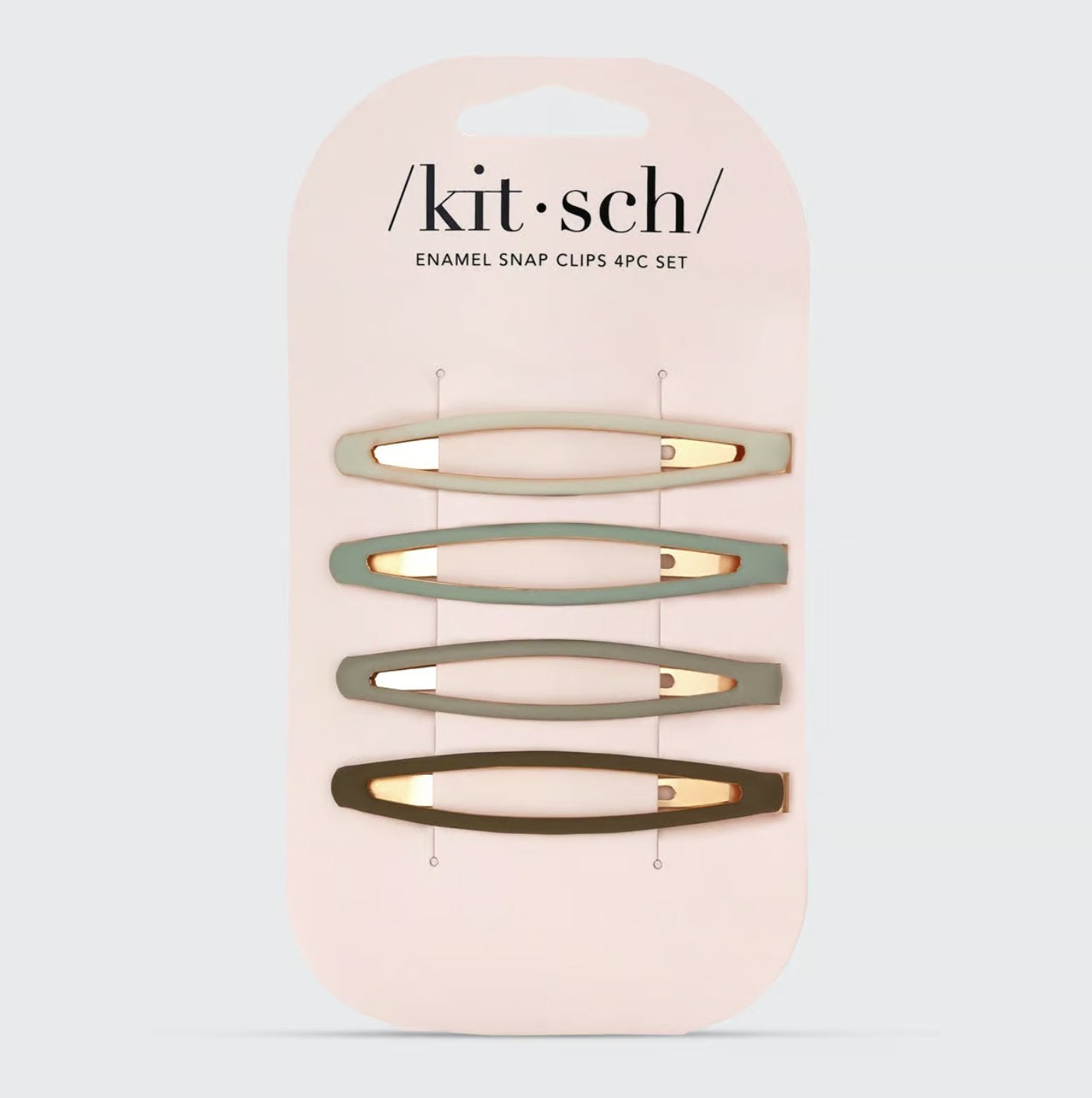 KITSCH - Enamel Elongated Snap Clips 4pc Eucalyptus