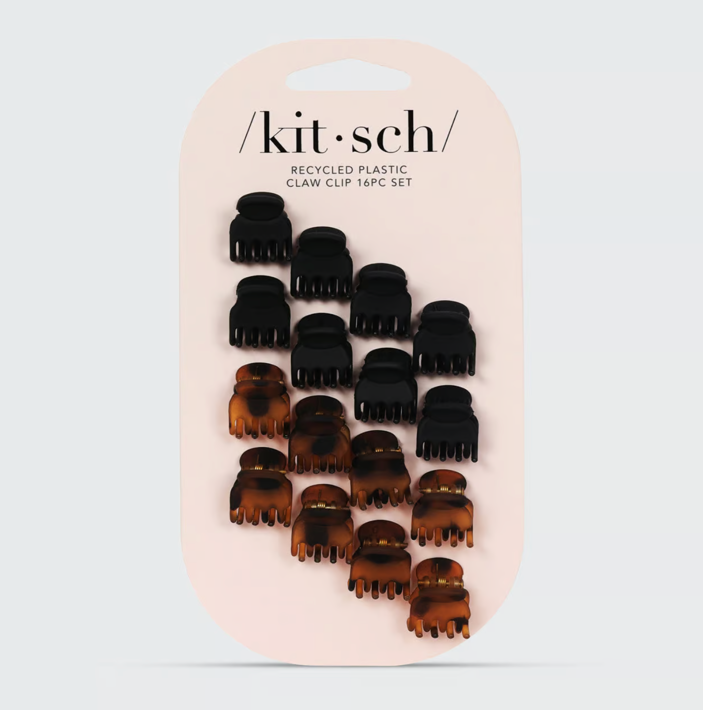 KITSCH - Recycled Plastic Mini Classic Claw Clips 16pc - Black & Tort