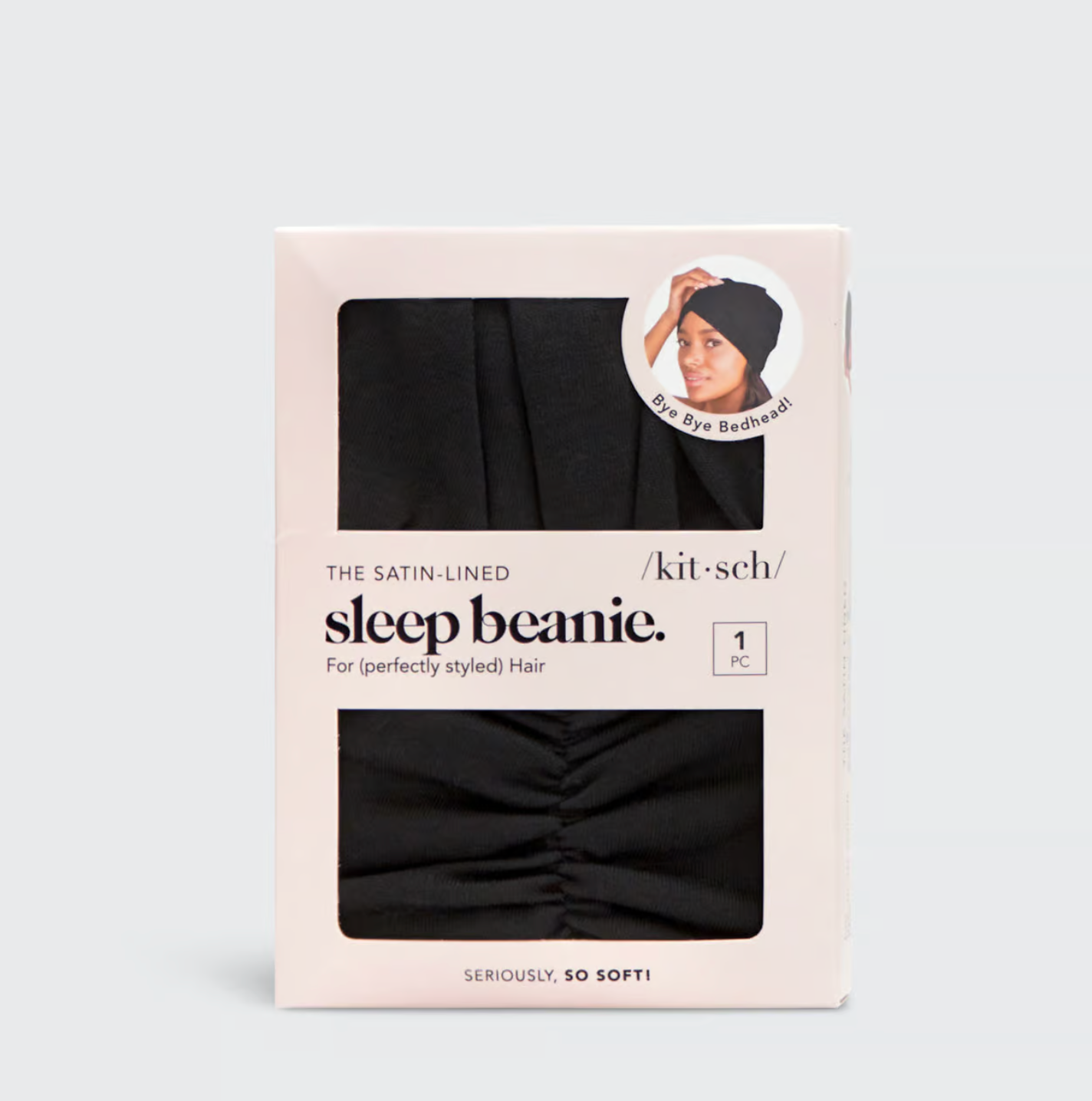 KITSCH - Sleep Beanie with Satin lining - Black