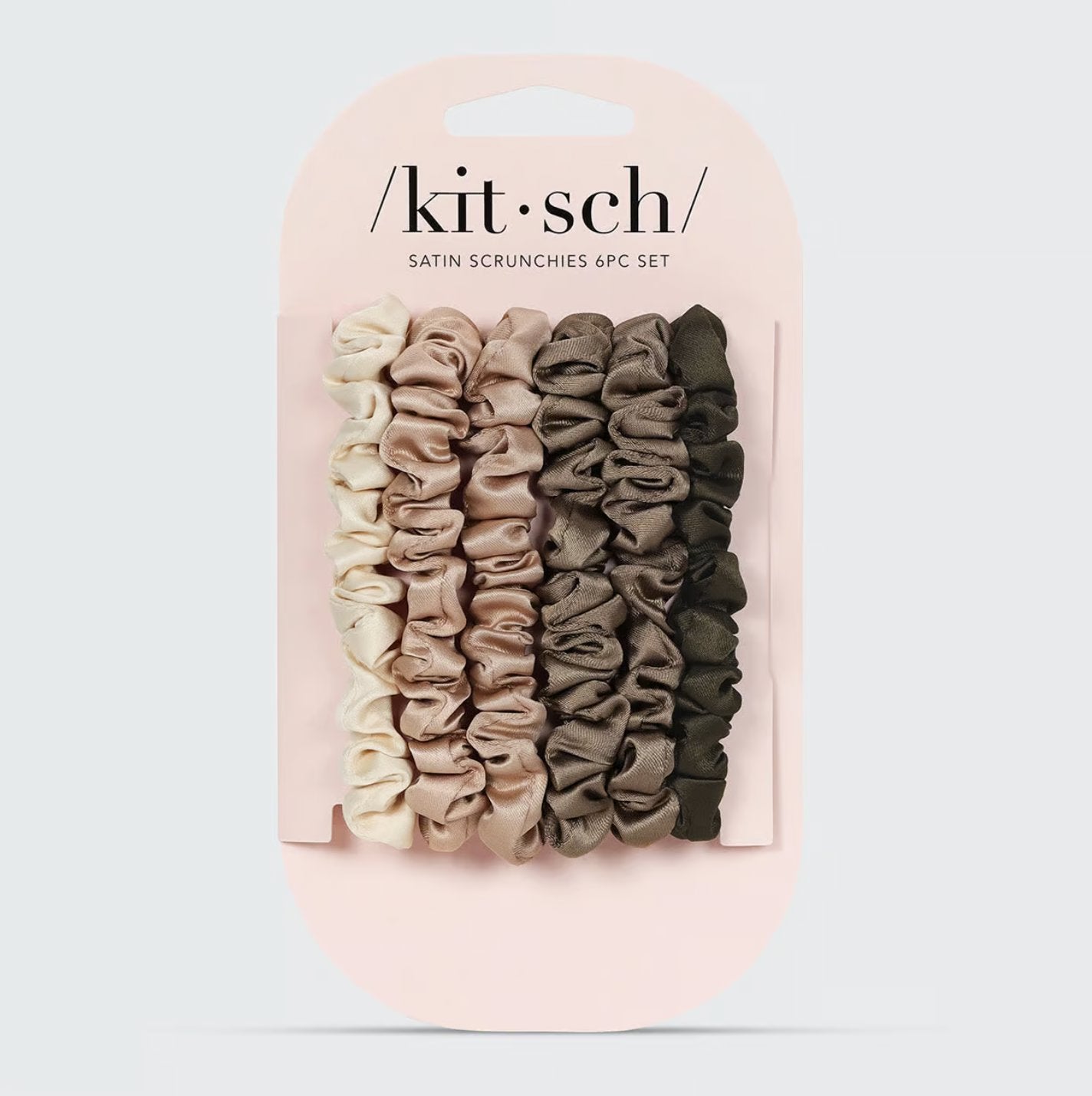 KITSCH - Ultra Petite Satin Scrunchies 6pc Eucalyptus