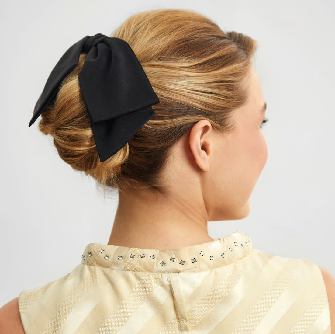 KITSCH - Recycled Fabric Bow Hair Clip - Black