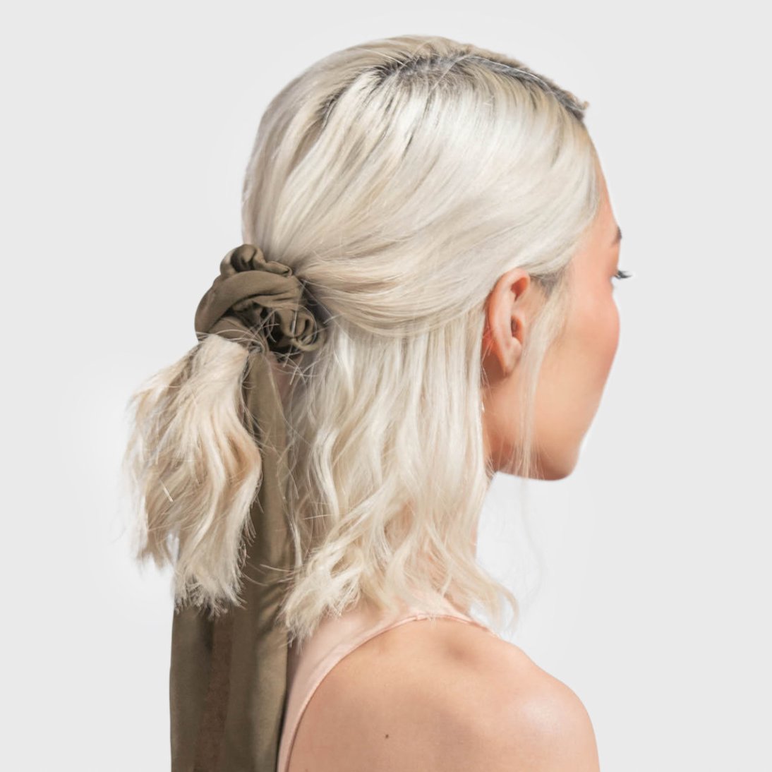 KITSCH - Crepe Scarf Scrunchies - Moss 