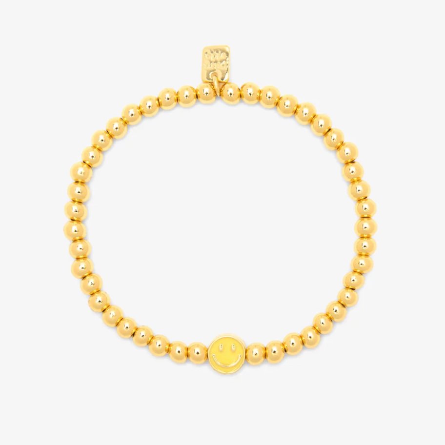 PURA VIDA - Happy Face Ball Bead Stretch Bracelet 