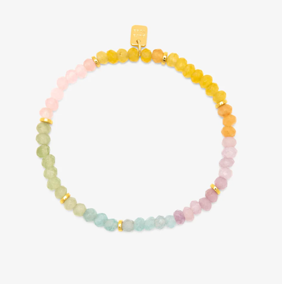 PURA VIDA - Ombre Rainbow Bead Stretch Bracelet